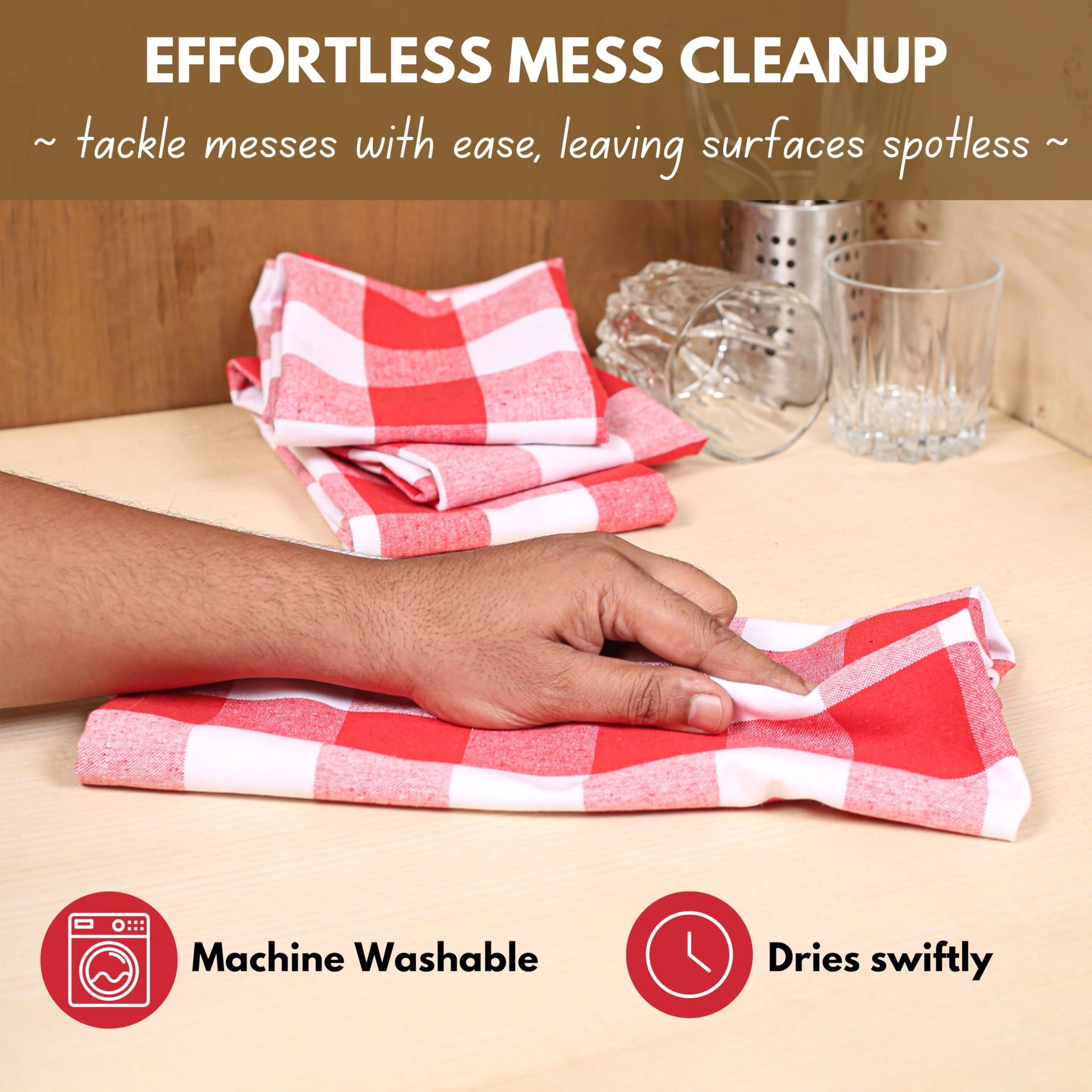 4 Pack Kitchen Towel with Hanging Loop 16x26 inches