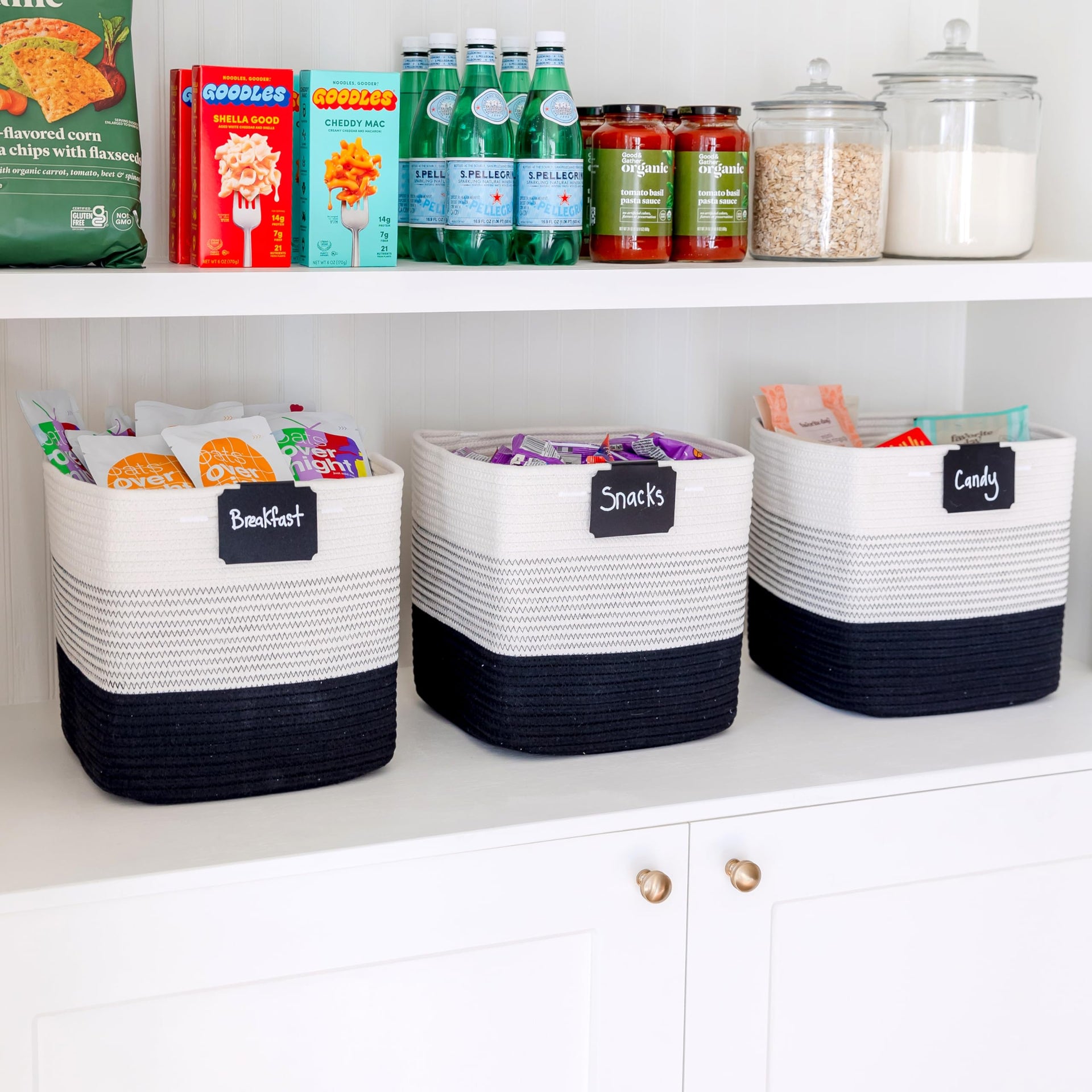 Storage Cubes 11 Inch Cotton Rope Woven Baskets for Organizing (3 Count)