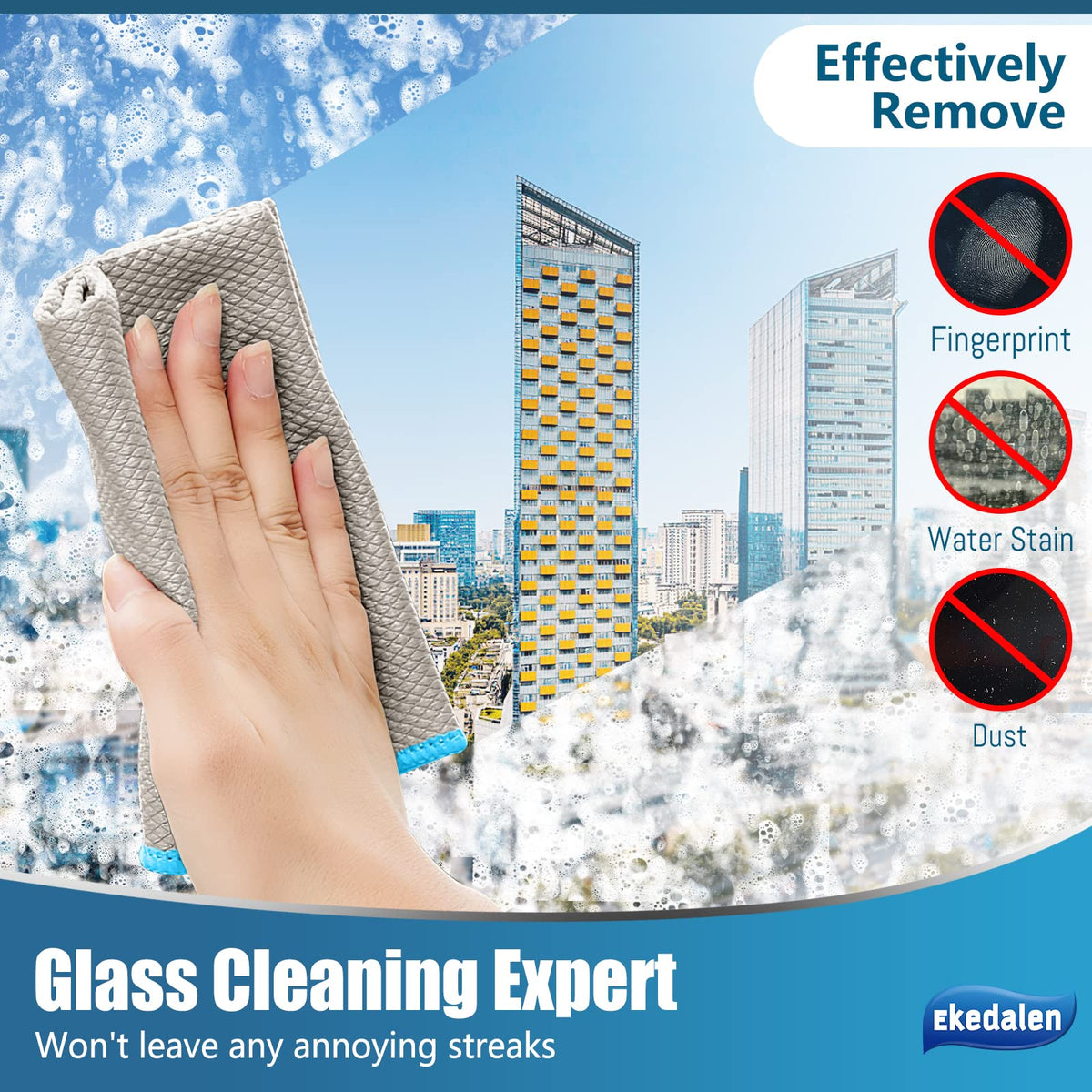 Microfiber Cleaning Cloth Lint Free Glass Polish (8 Count)