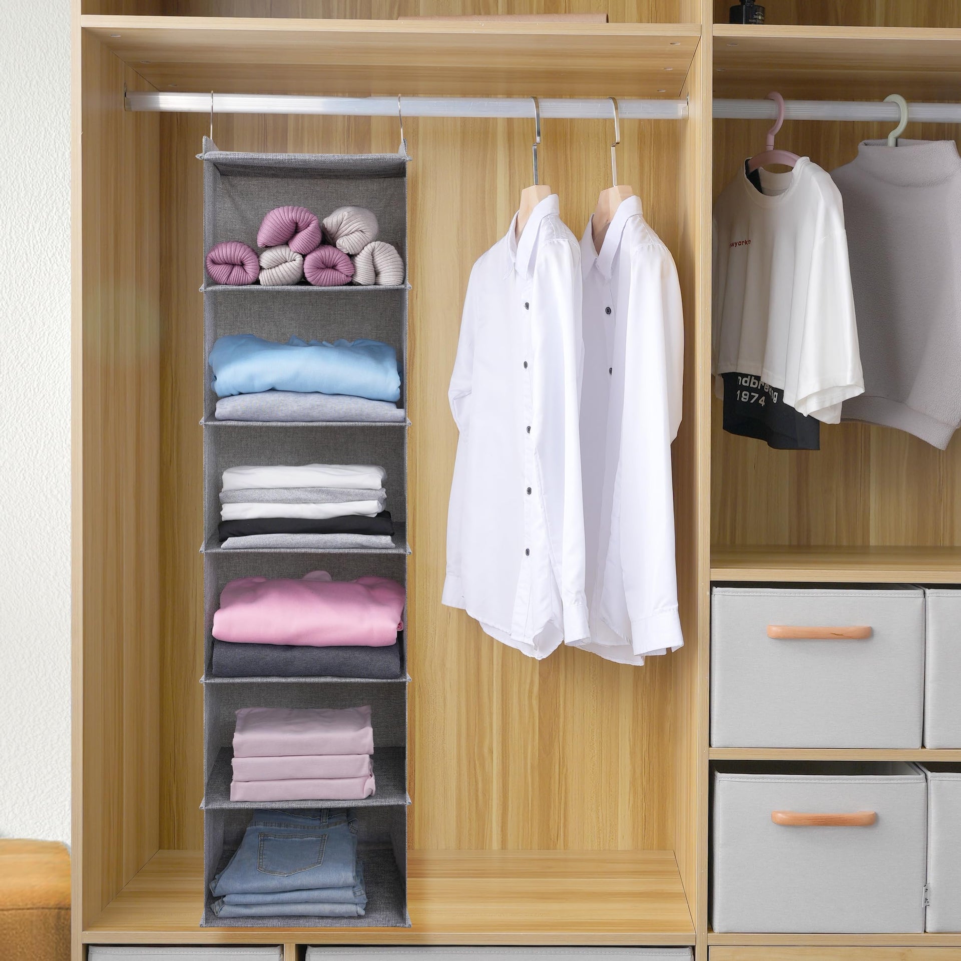 Large Hanging Sweater Organizer for Closet