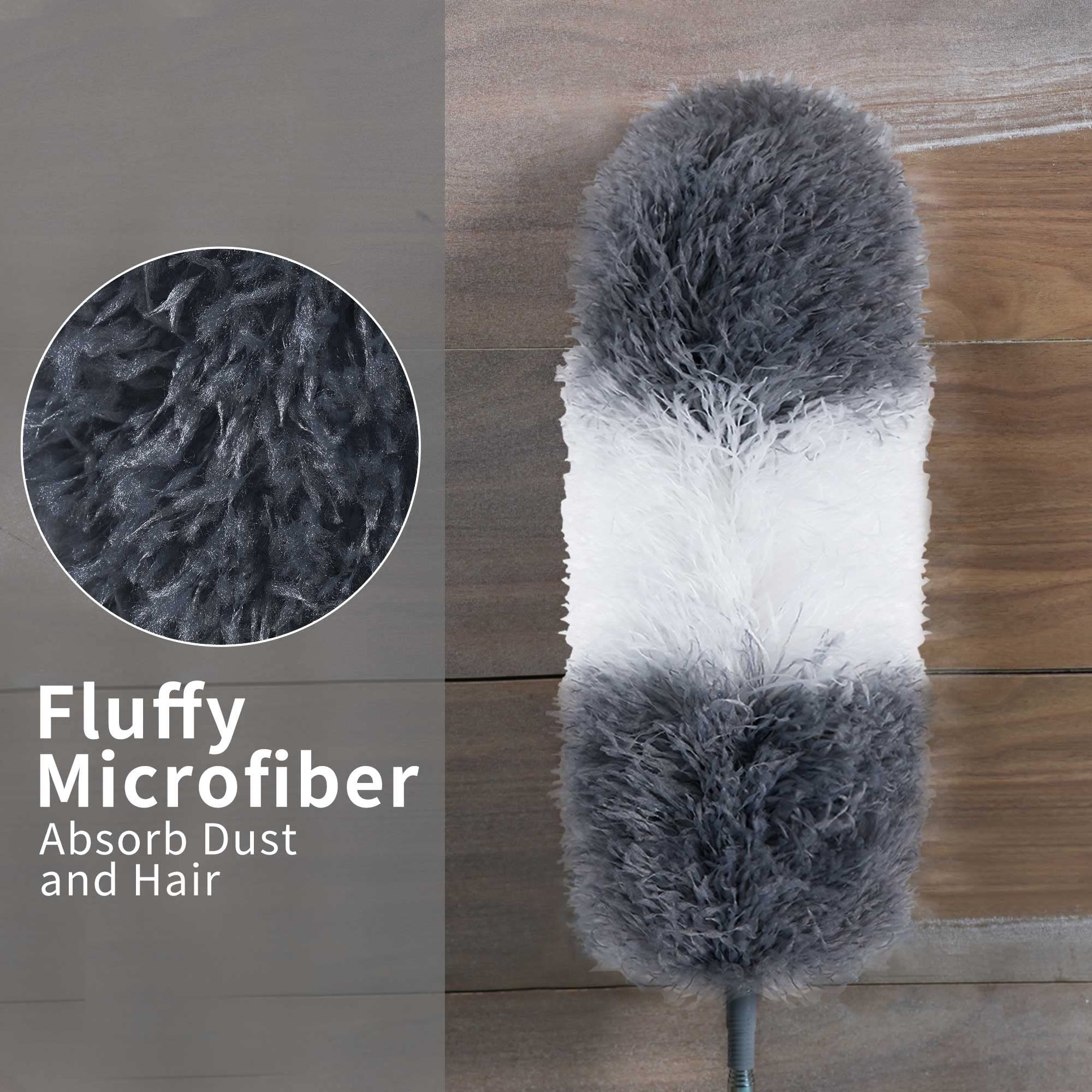 Microfiber Feather Duster with 100 Inches Extendable Pole (2 Count)