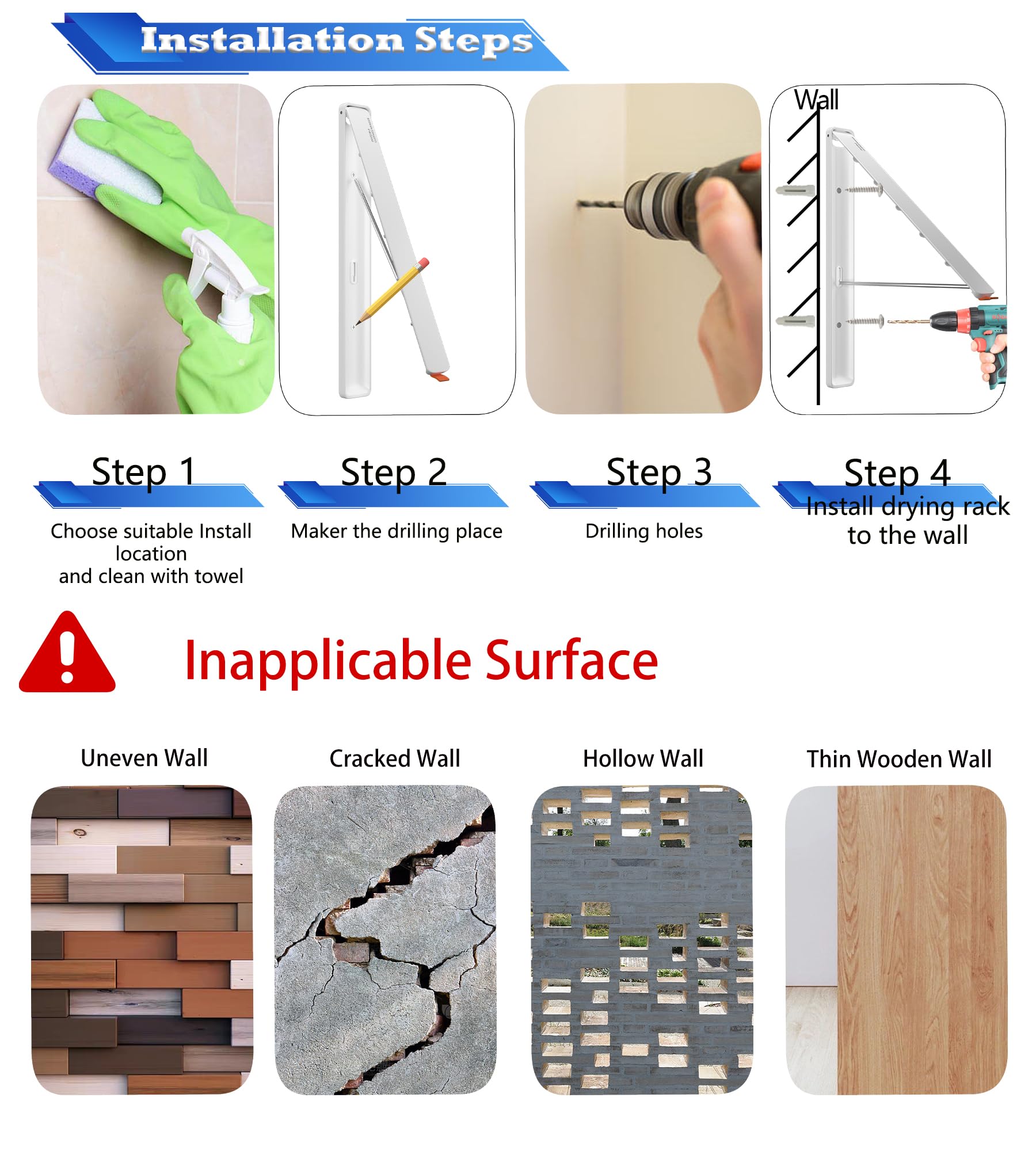 Clothes Drying Rack Wall Mounted