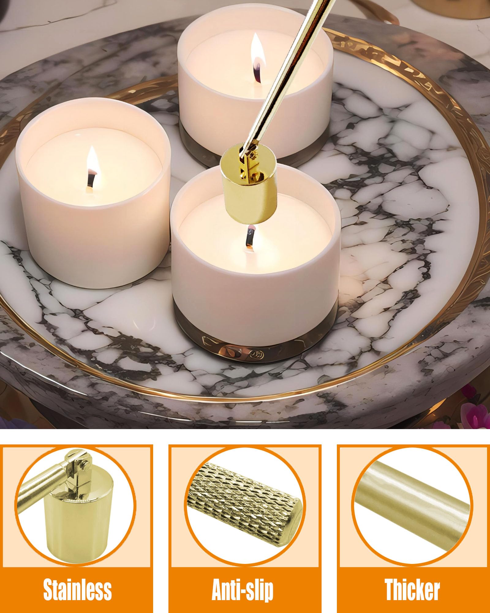4 in1 Candle Accessory Set with Rechargeable Candle Lighter