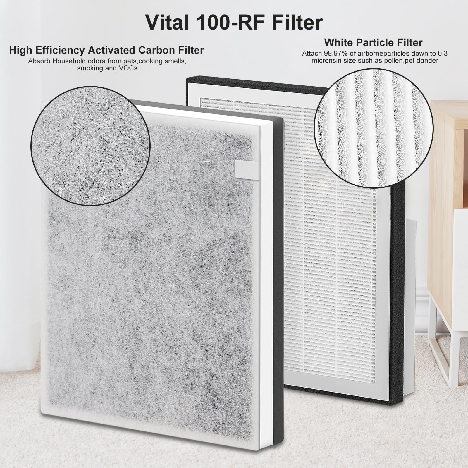 Vital 100 Replacement Filter Compatible with Levoit Vital 100 Air Purifier (4 Count)