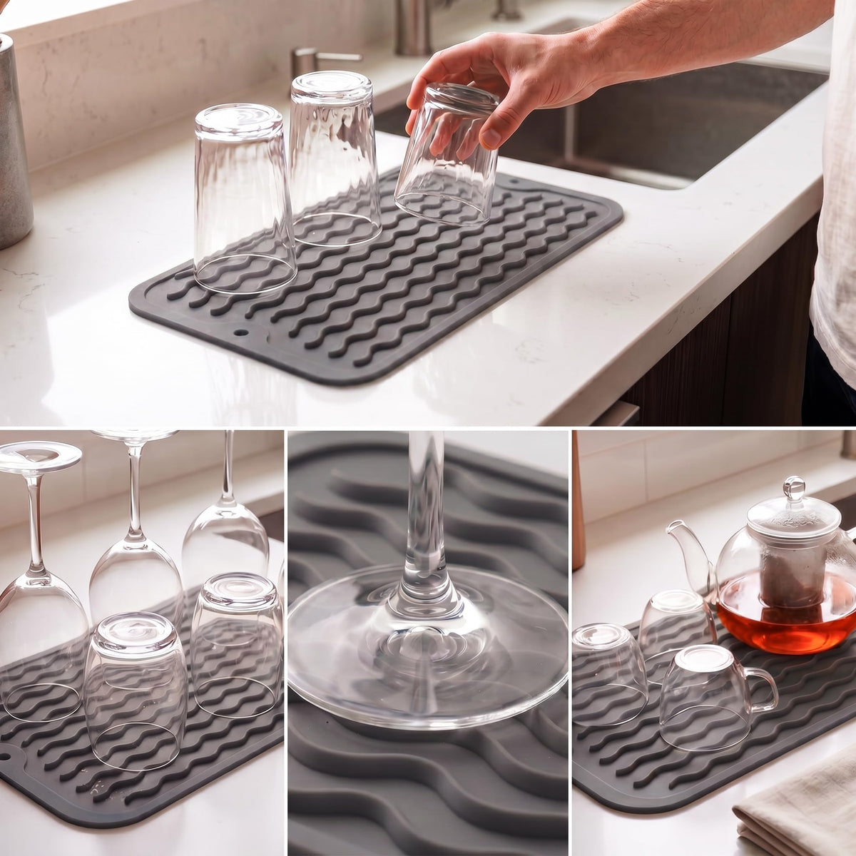 Silicone Dish Drying Mat for Multiple Usage