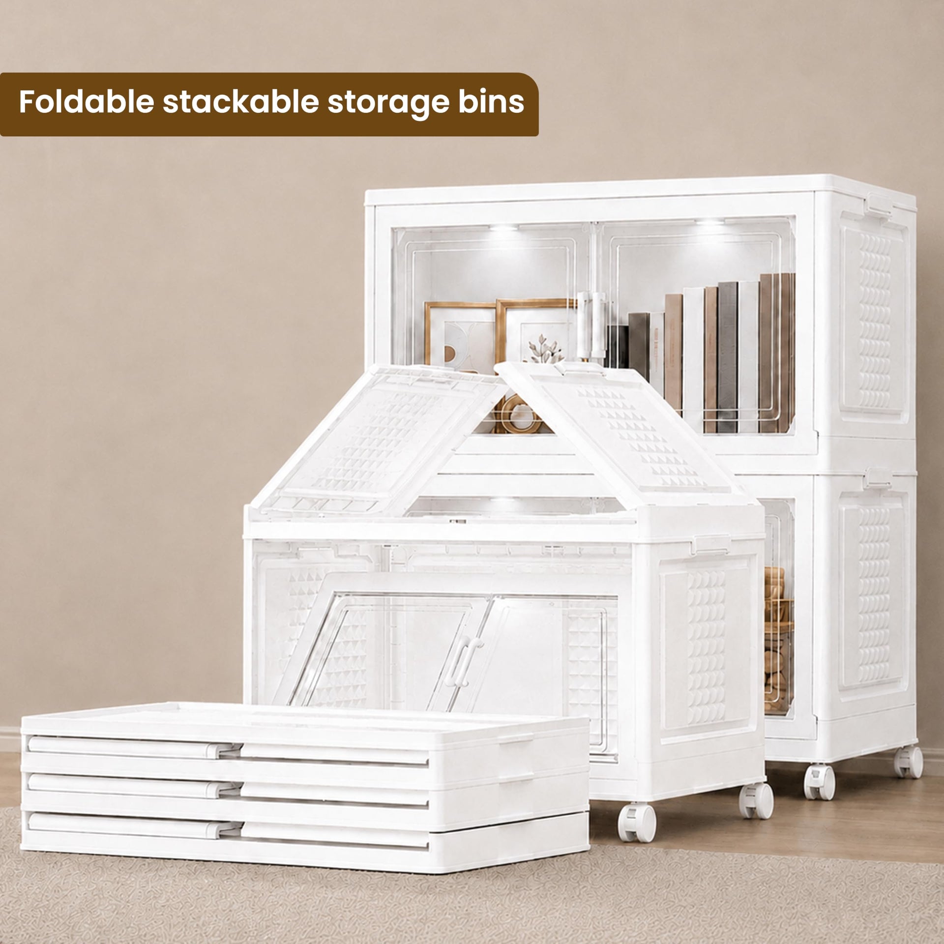 376QT 94GAL 2 Pack Foldable Cabinets with Wheels (2 Count)