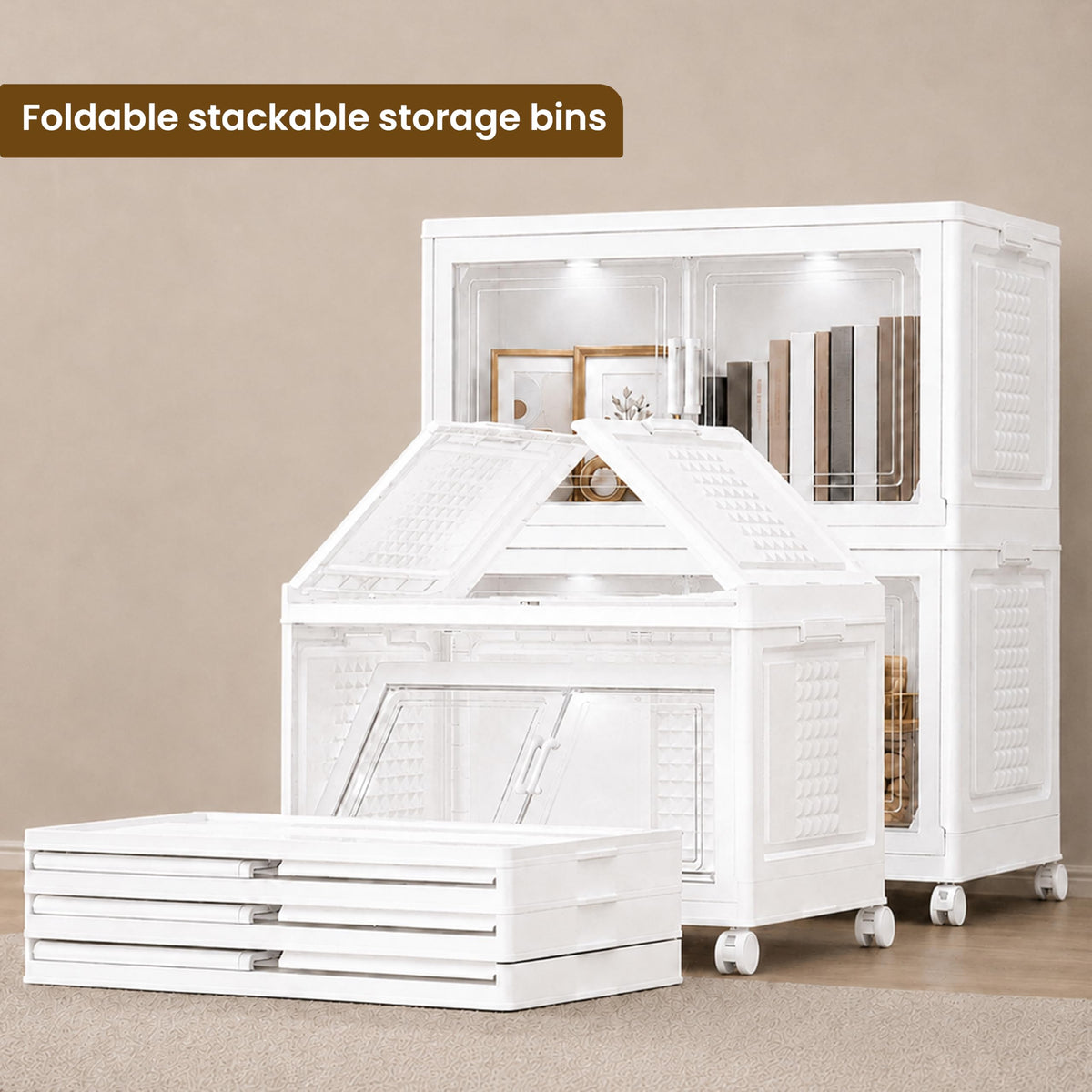 376QT 94GAL 2 Pack Foldable Cabinets with Wheels (2 Count)