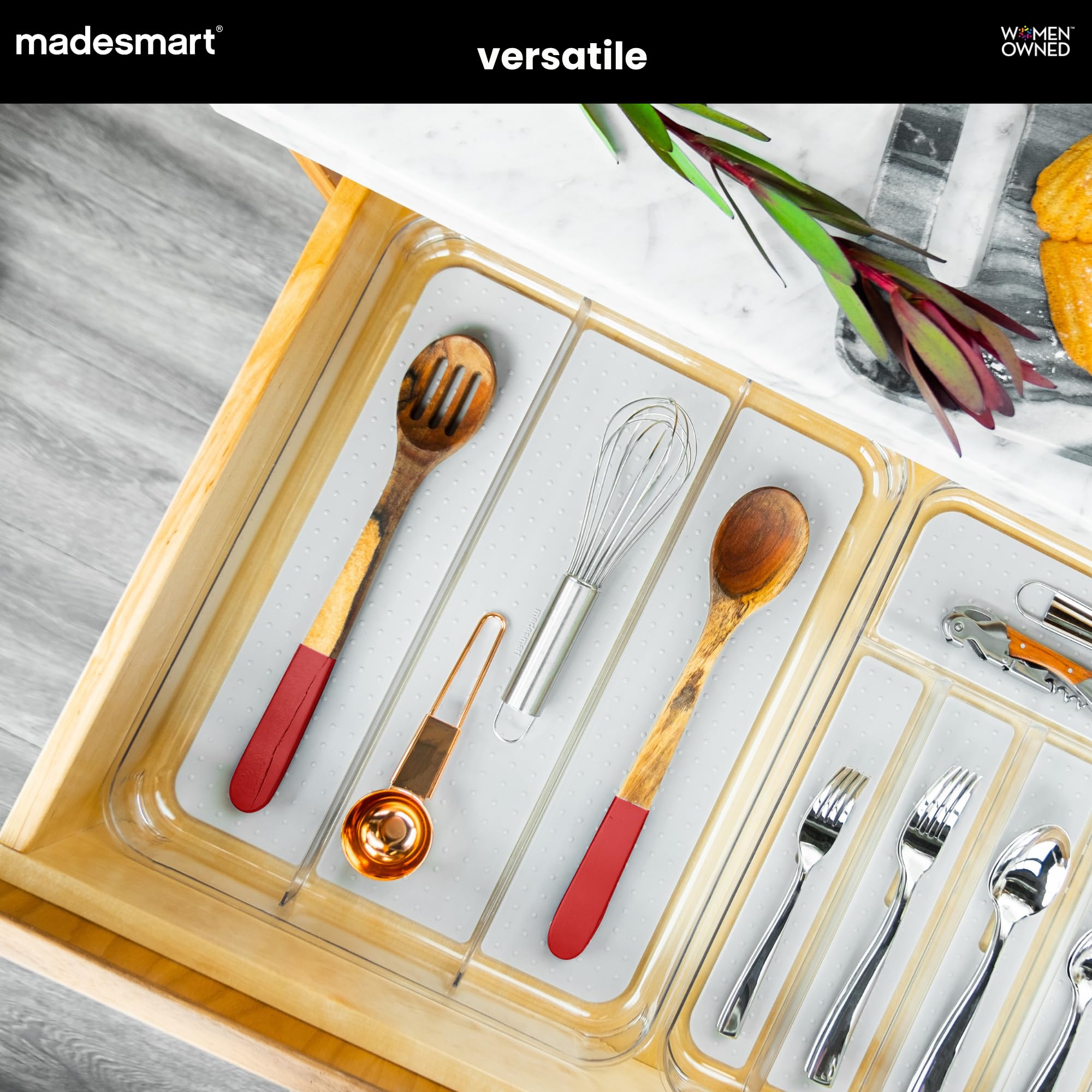 Clear 3 Compartment Utensil Tray