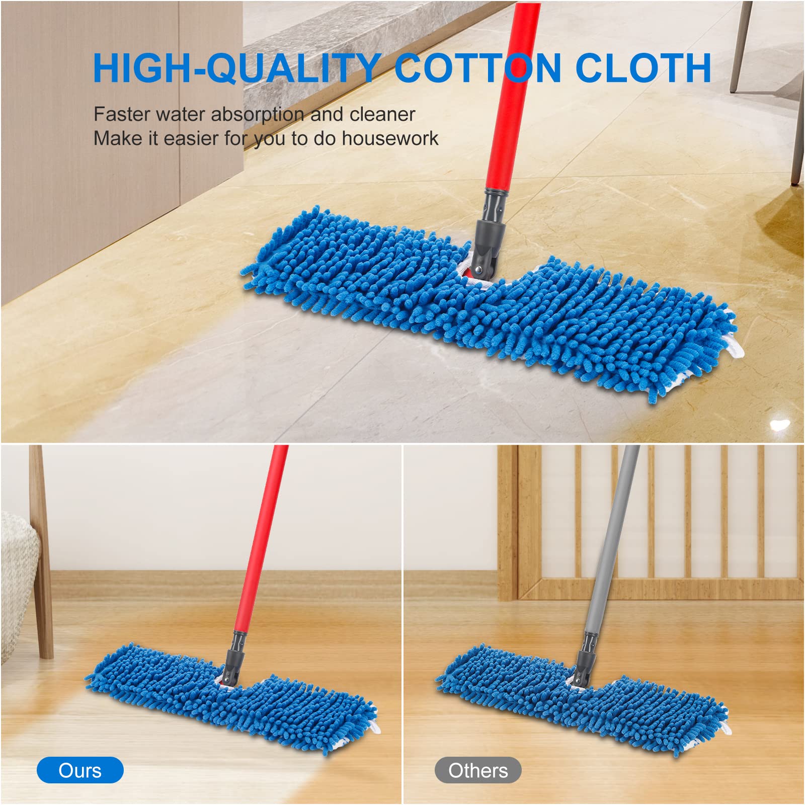 3 Pack Mop Heads Replacement Compatible for Oceda Dual (3 Count) - ModHome Supplies