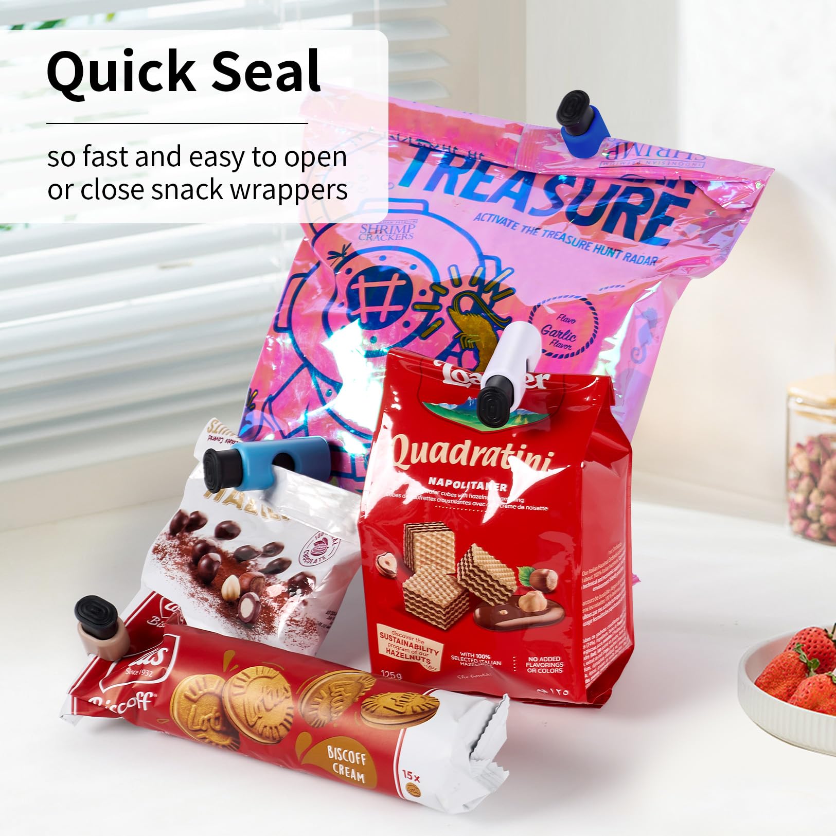 10 Pack Squeeze and Lock Bread Bag Clips