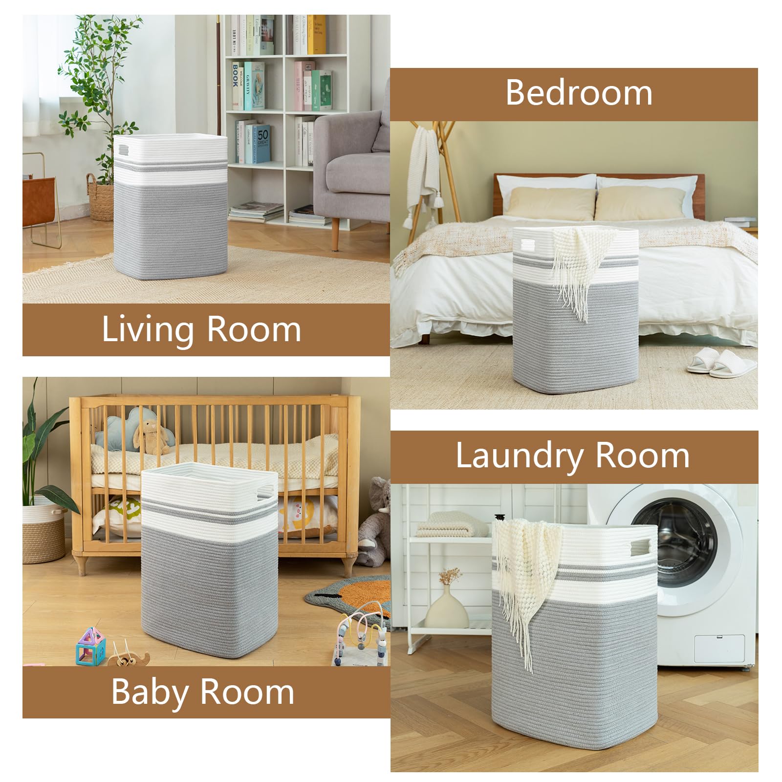 Laundry Hamper Collapsible Laundry Basket Clothes Organizer Gray