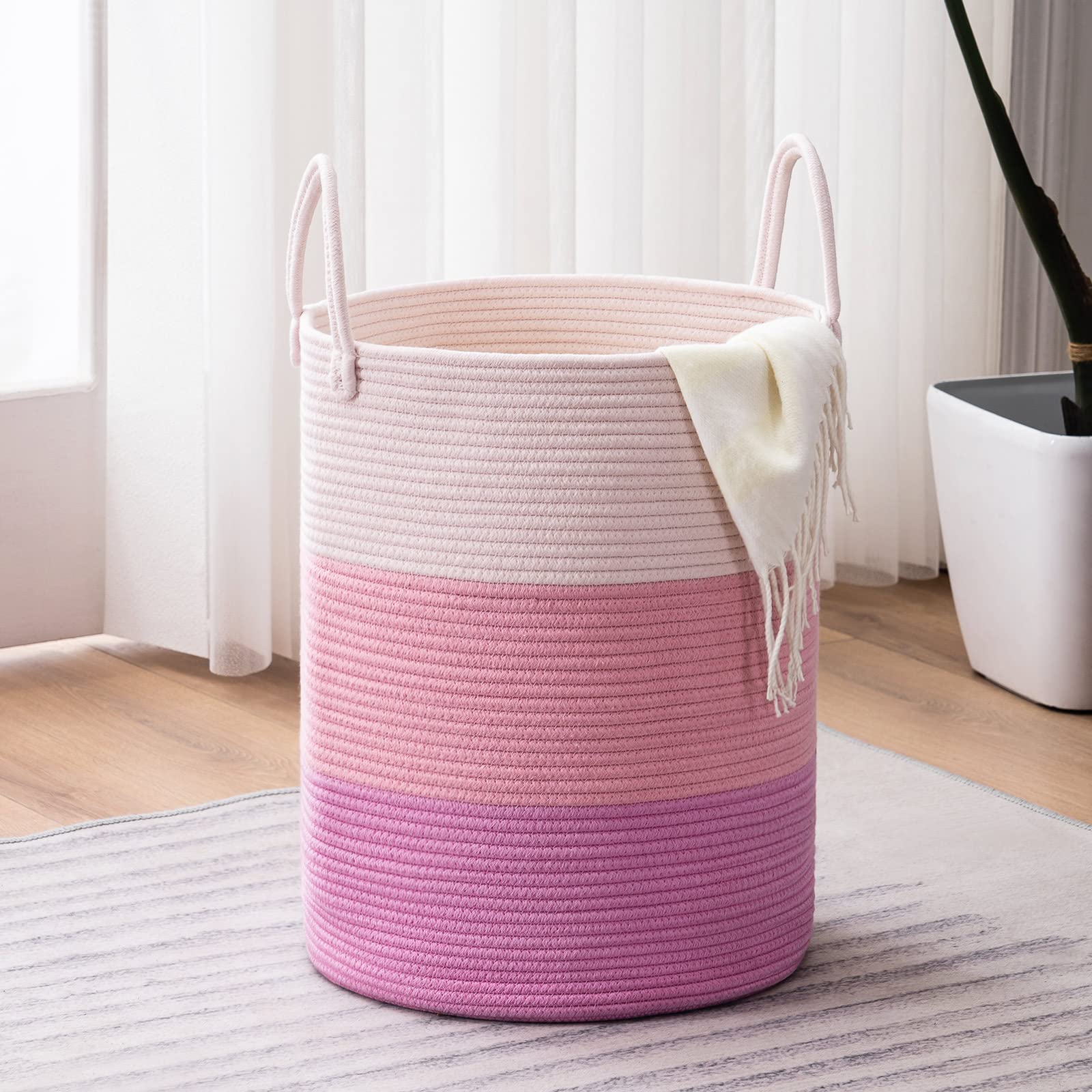 Woven Rope Laundry Hamper Basket