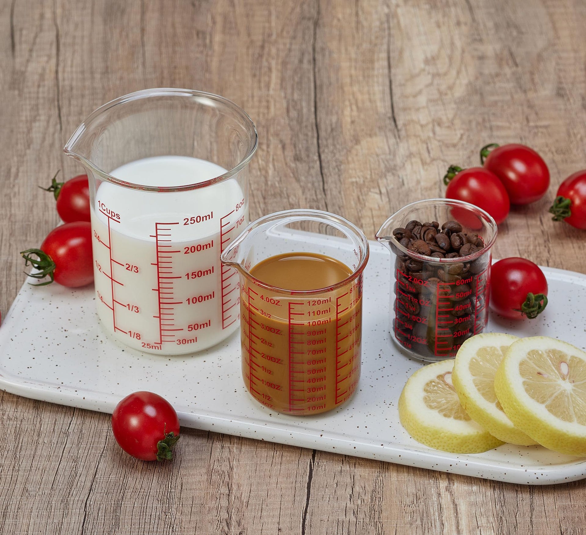 Ackers High Borosilicate Glass Measuring Cup Set with Pour Spout