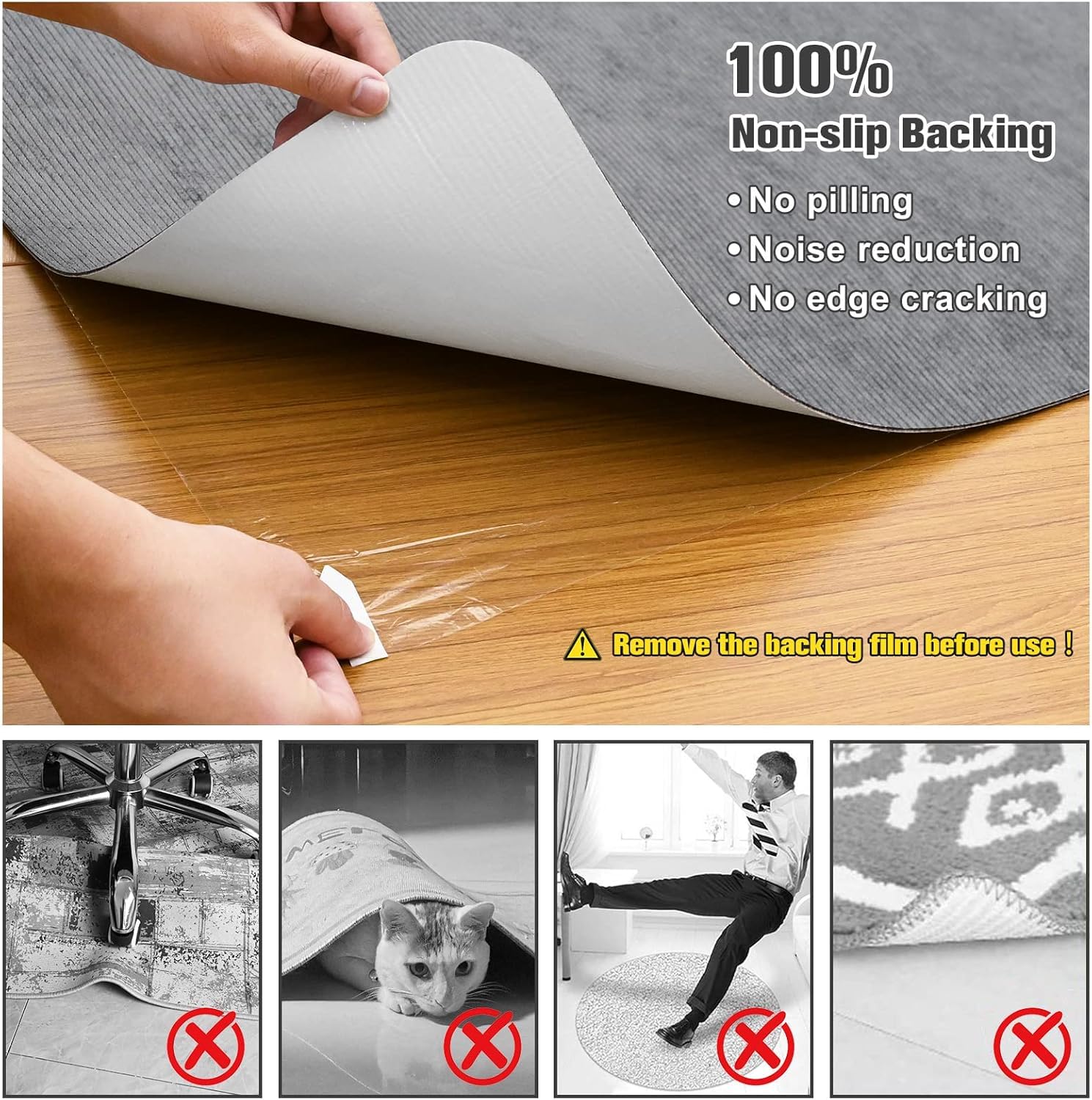 Desk Chair Mat for Hardwood Floor Corduroy Surface 1