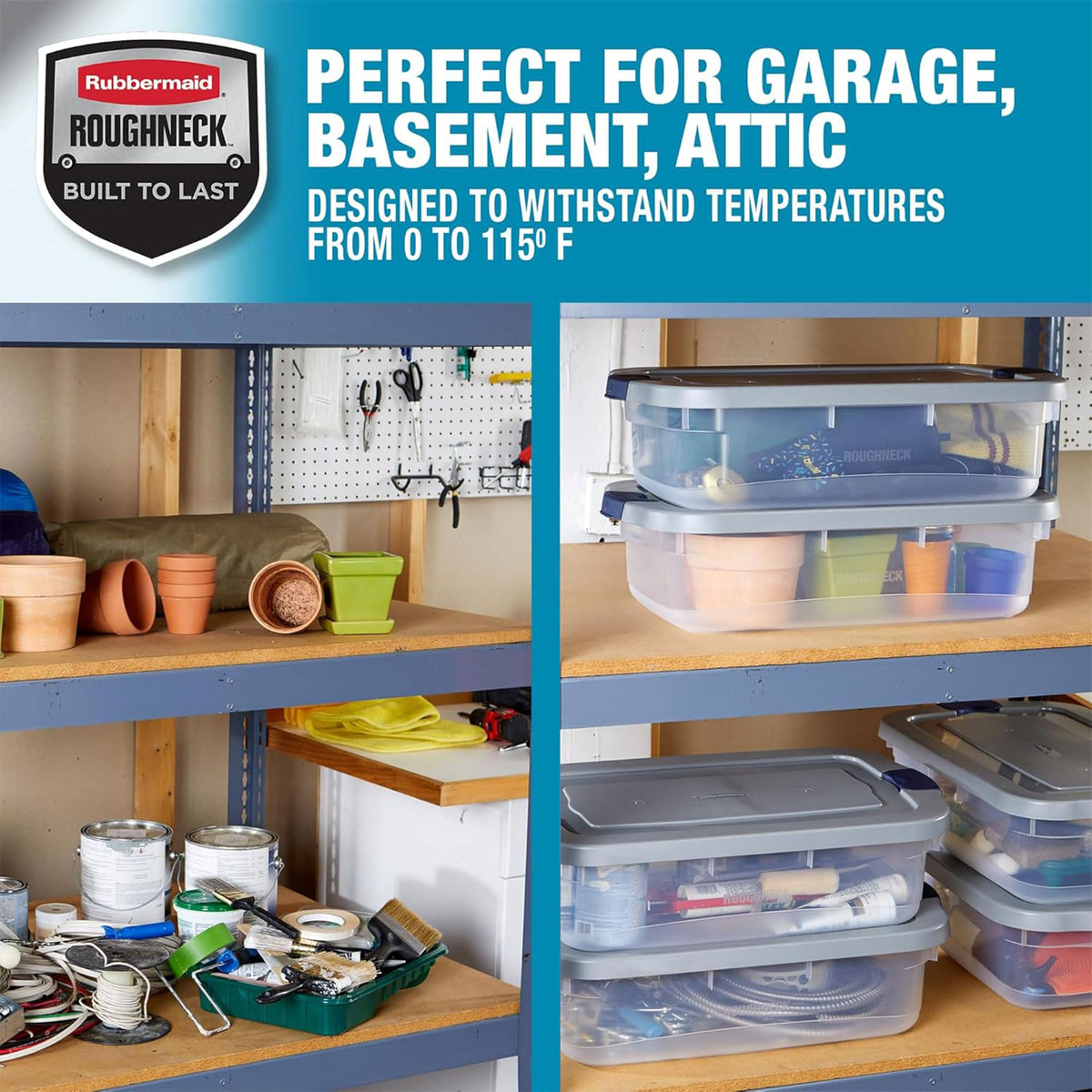 6 Pack Roughneck Clear Storage Containers (6 Count)