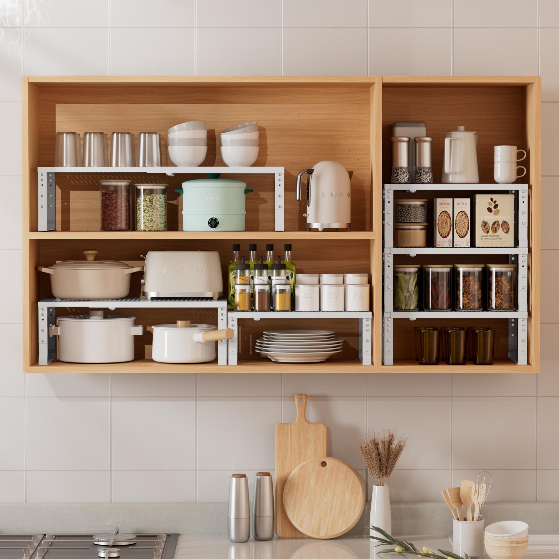 Metal Stackable Expandable Storage Shelf (3 Count)