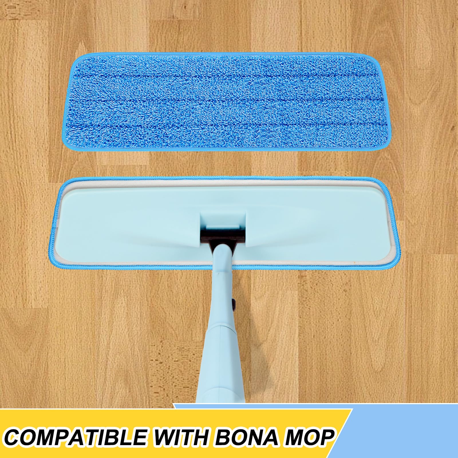 8 Pack 16.5 inch Reusable Mop Pads Microfiber Spray Mop Replacement Heads for Wet (8 Ounce)