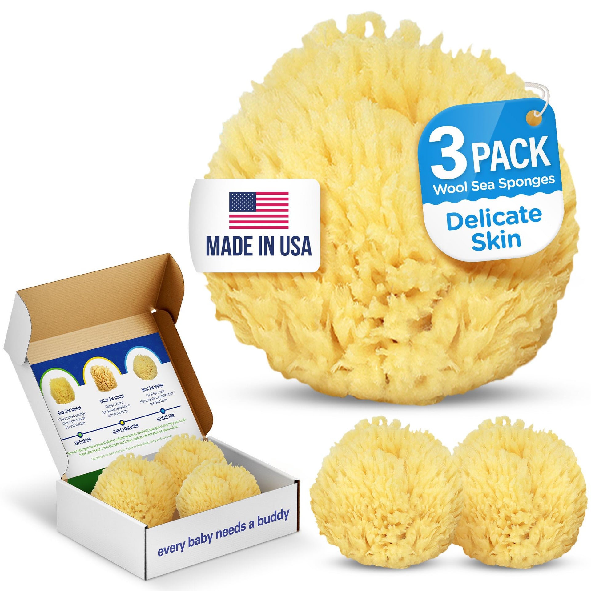 Natural Bath Sponge (3 Count)
