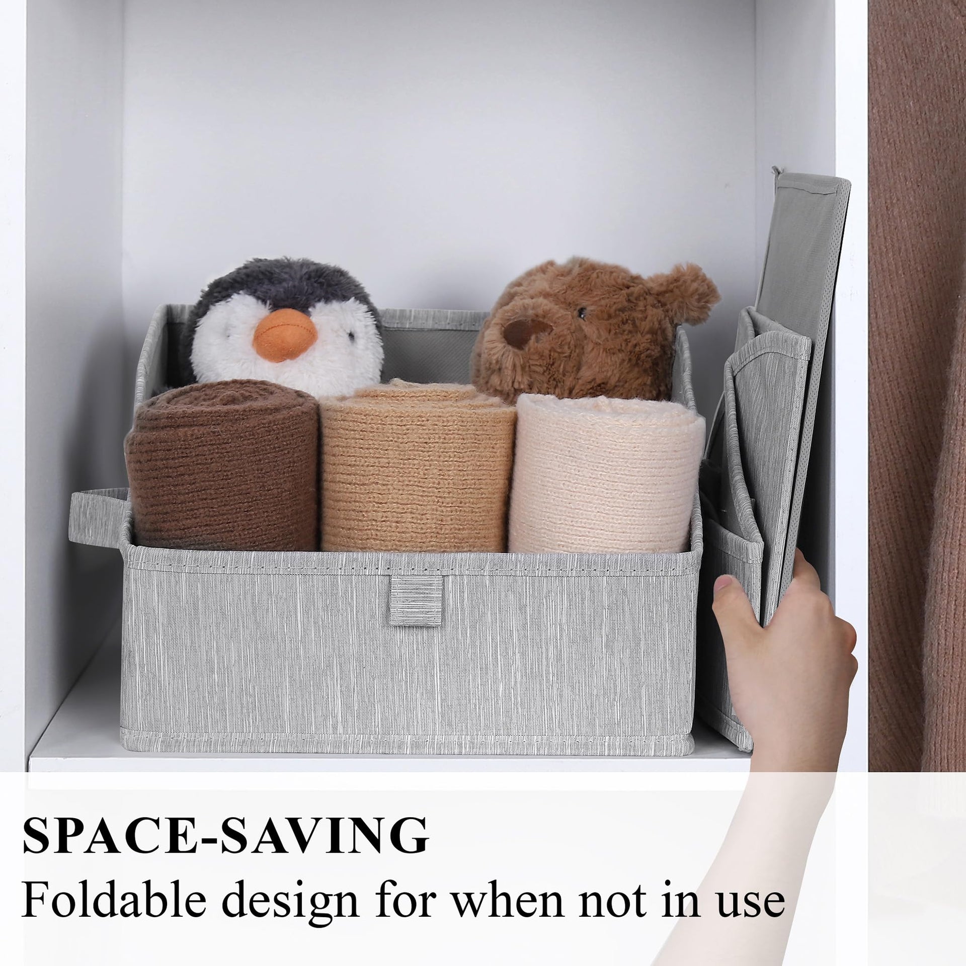 Trapezoid Storage Bins for Closet Organizers and Storage (3 Count)