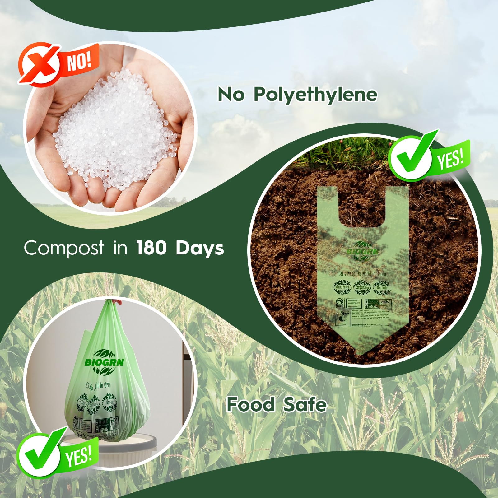 Compostable Trash Bags 1.2 (50 Count)