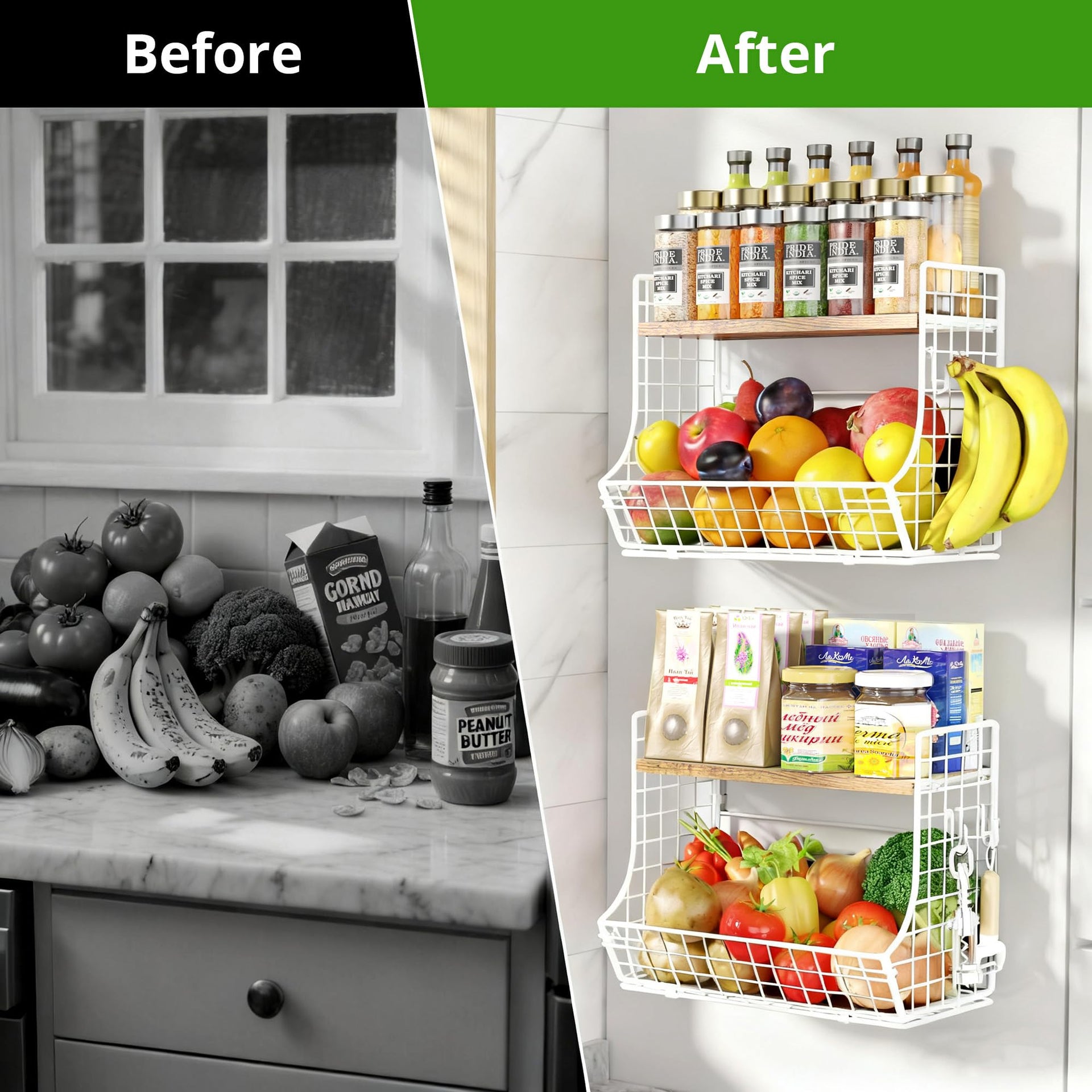 Magnetic Shelf for Fridge with Wood Lid