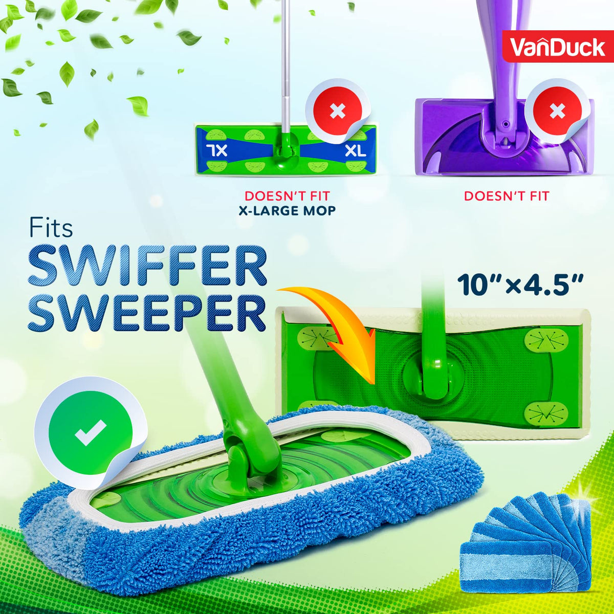 Reusable Microfiber Mop Pads for Swiffer Sweeper (2 Count)