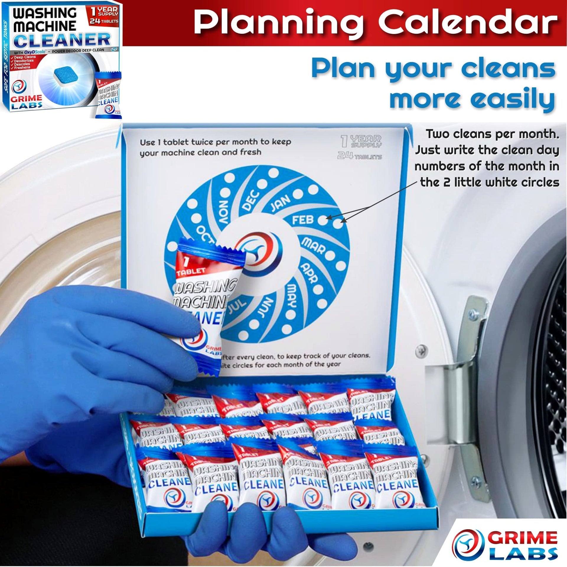 Washing Machine & Dishwasher Cleaner Tablets Bundle (48 Count)