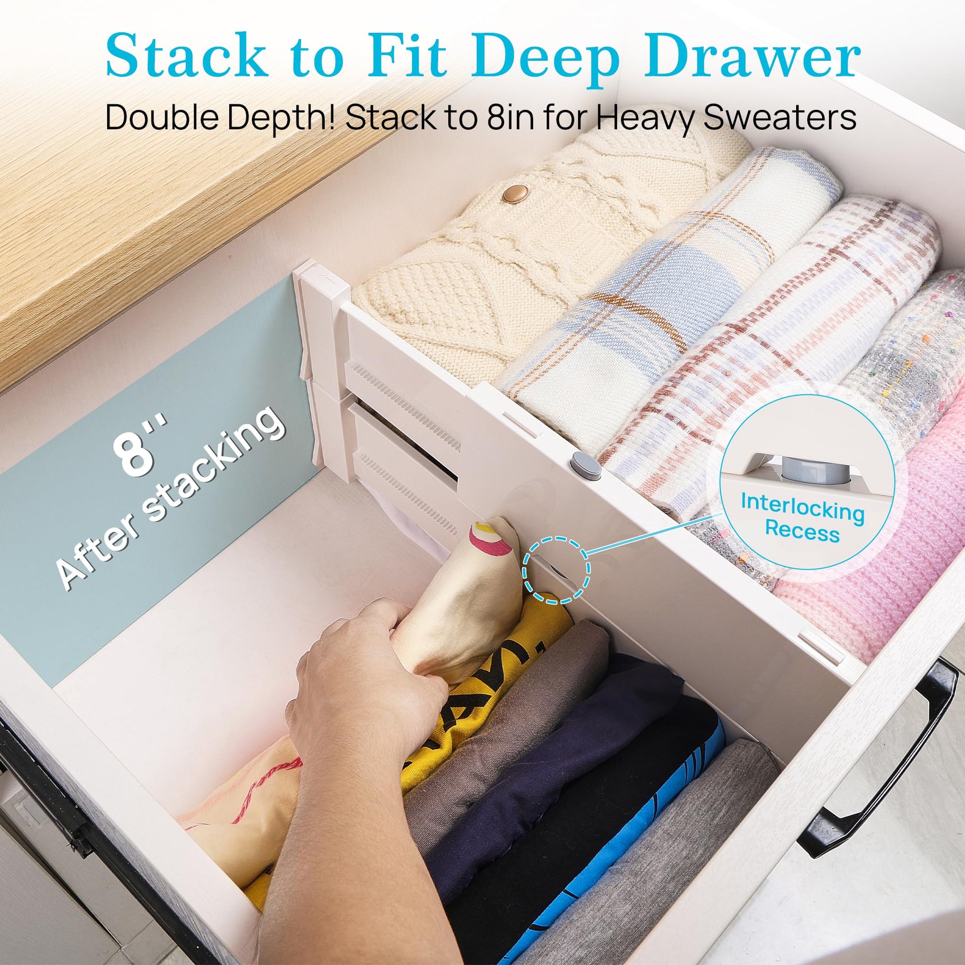 Drawer Dividers for Clothes 8 Pack (8 Count)