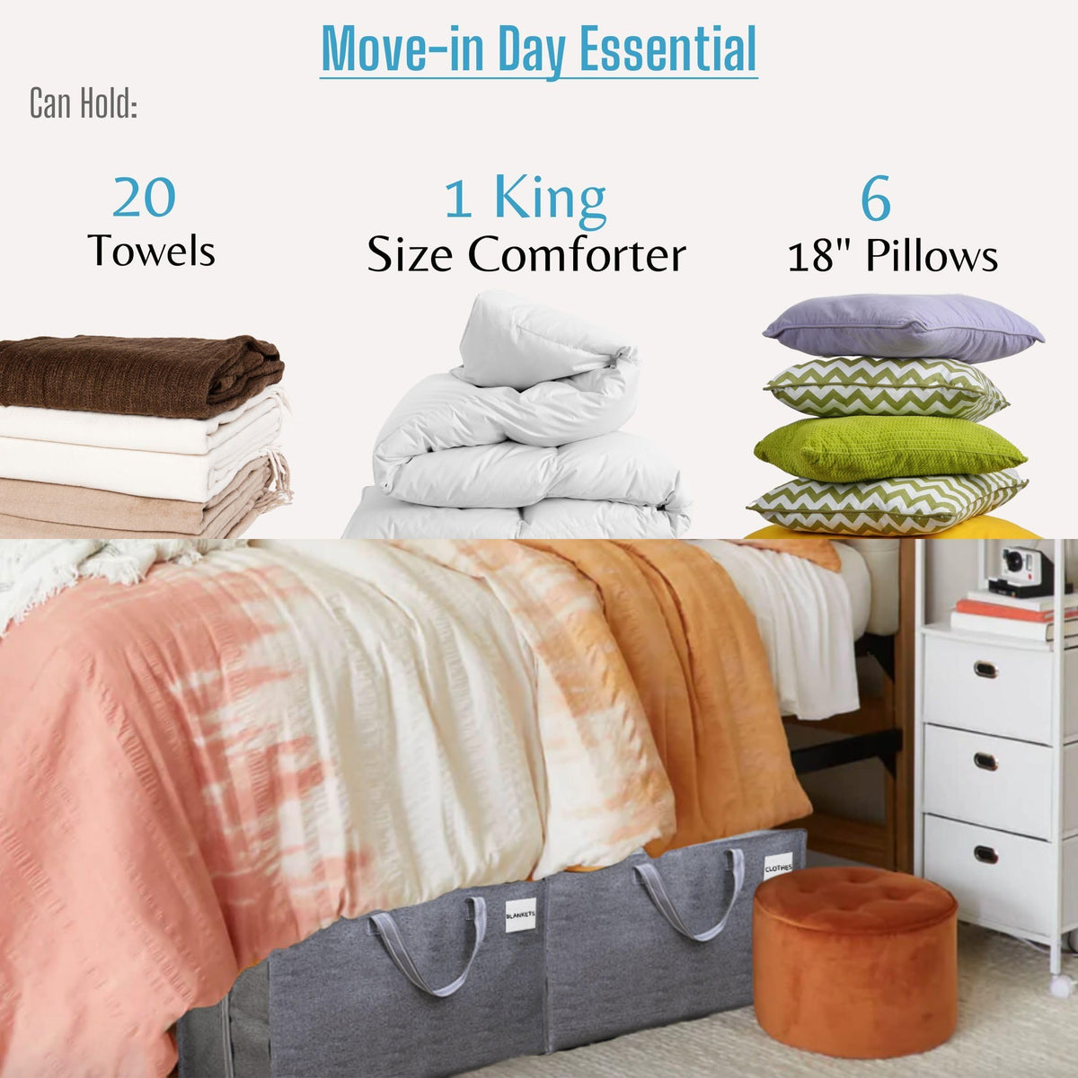 10 Pack Extra Large Heavy Duty Moving Bags with Wide Opening & Reinforced Handles (10 Count)