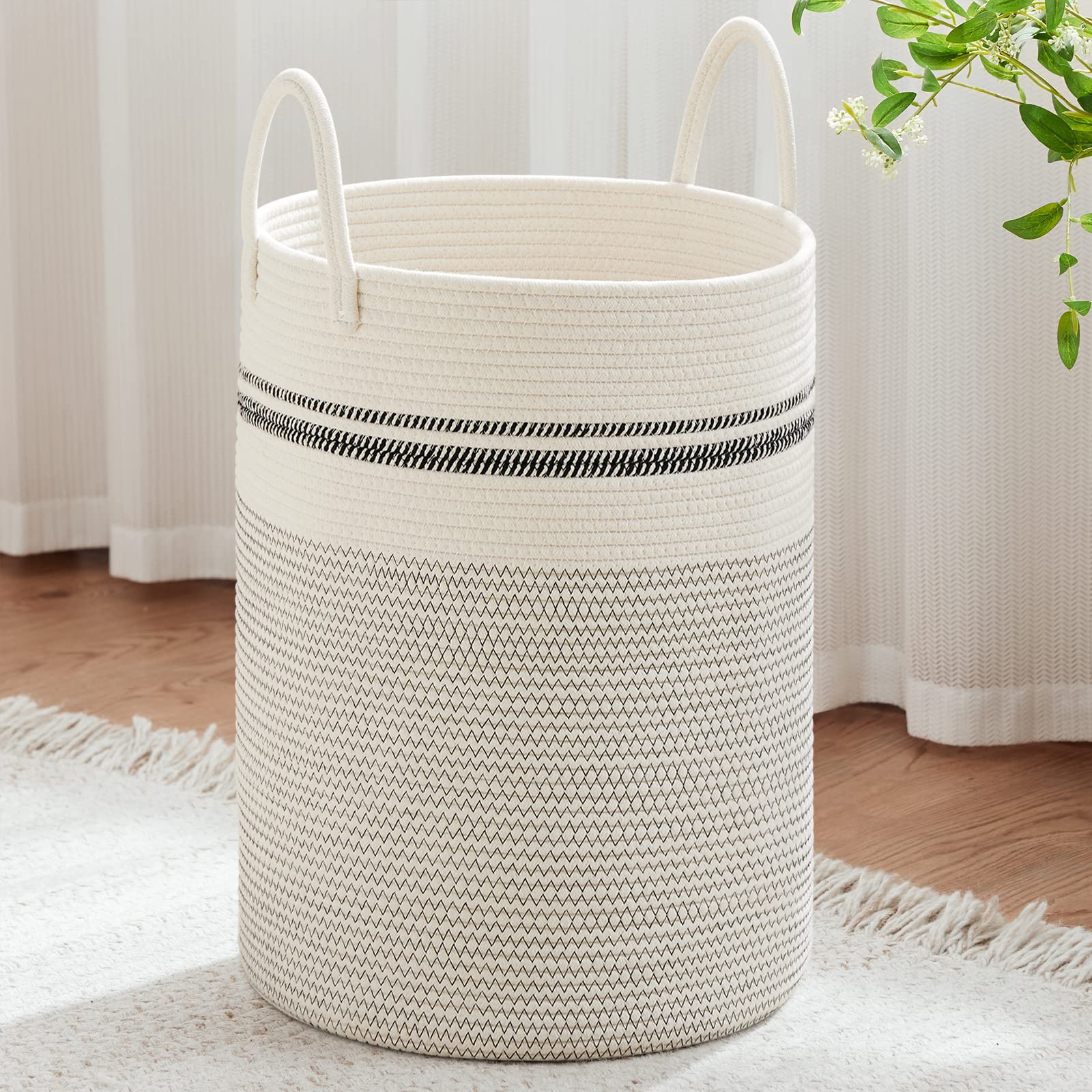 100L Extra Large Woven Laundry Basket Hamper