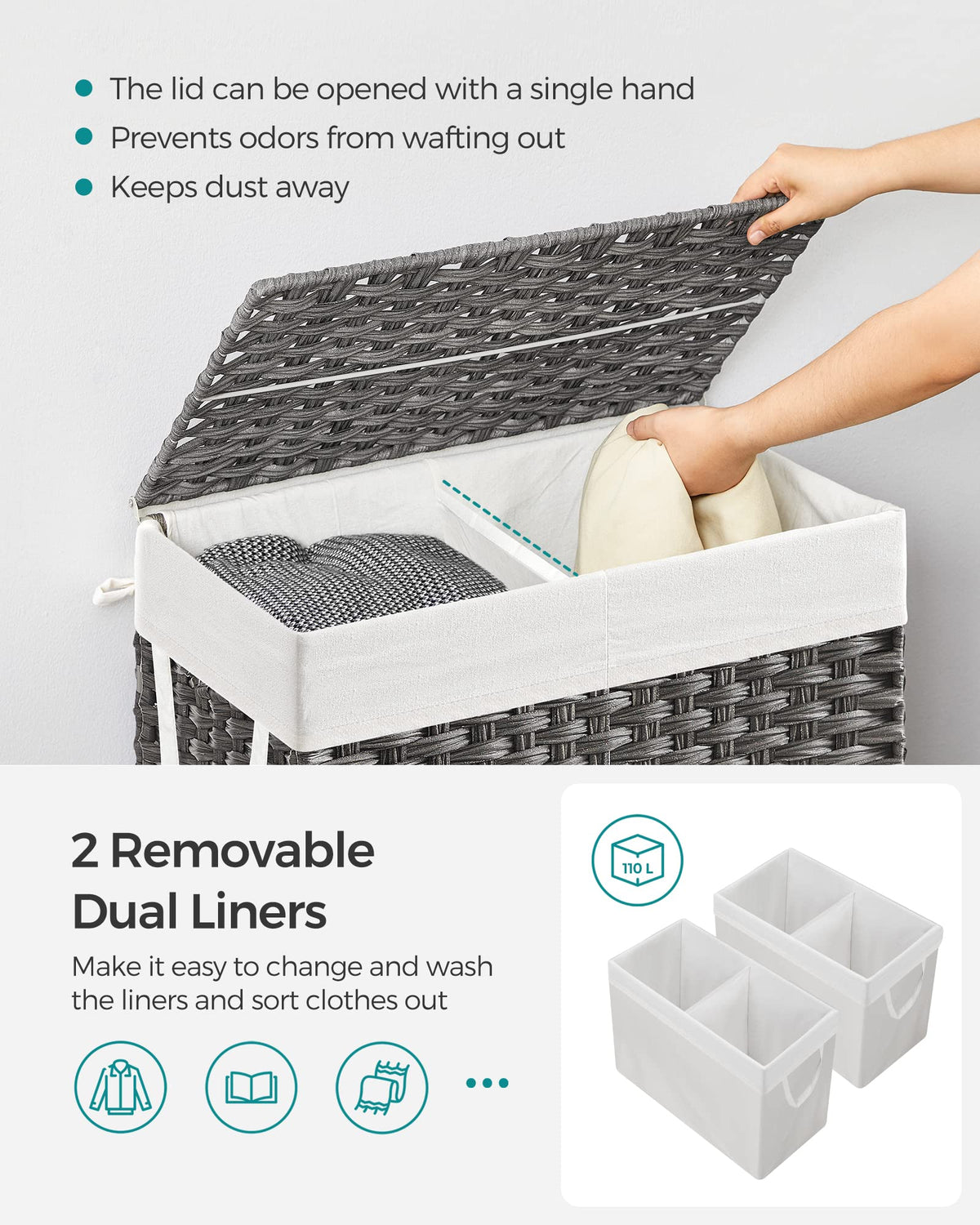 Laundry Hamper with Lid - ModHome Supplies