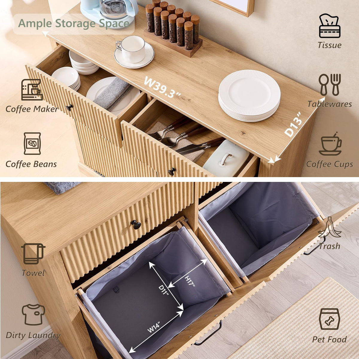 Double Tilt Out Trash Cabinet
