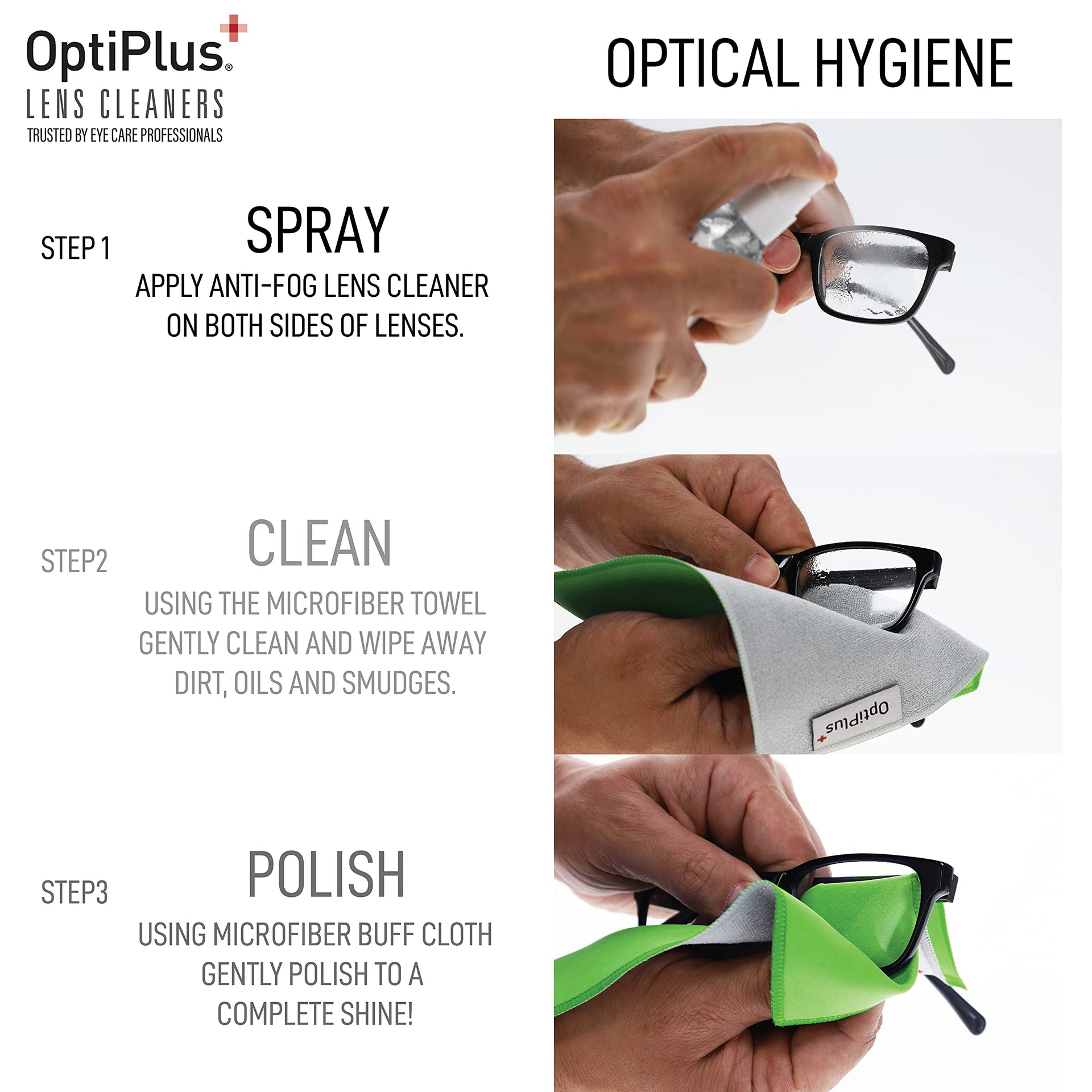 Anti Fog Lens Cleaning Spray and Dual Microfiber Cloth