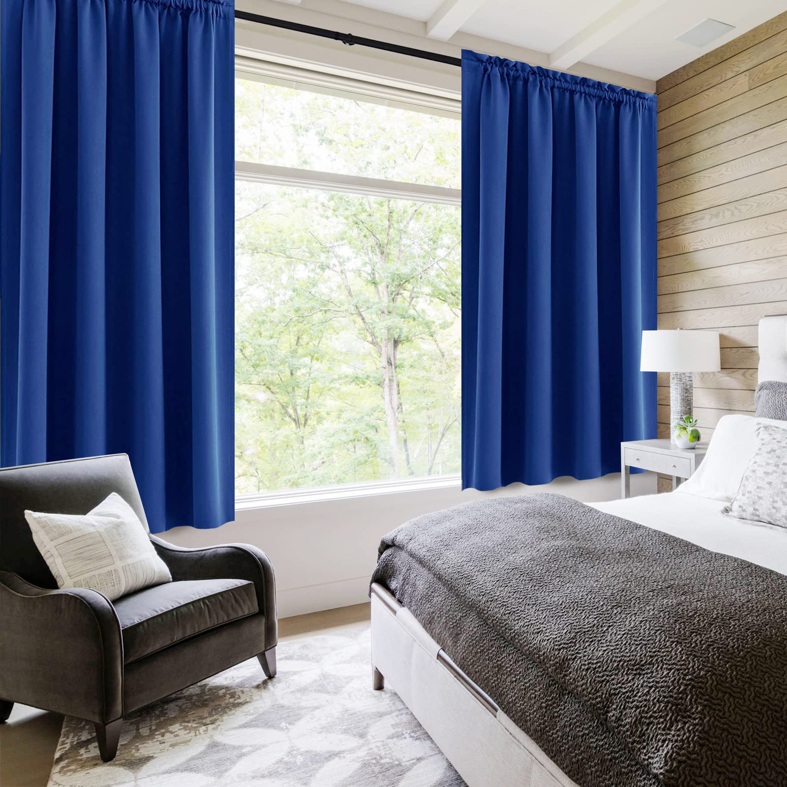 Blackout Curtains for Bedroom Living Room 52 x 63 Inch Long 2 Panels (2 Count)