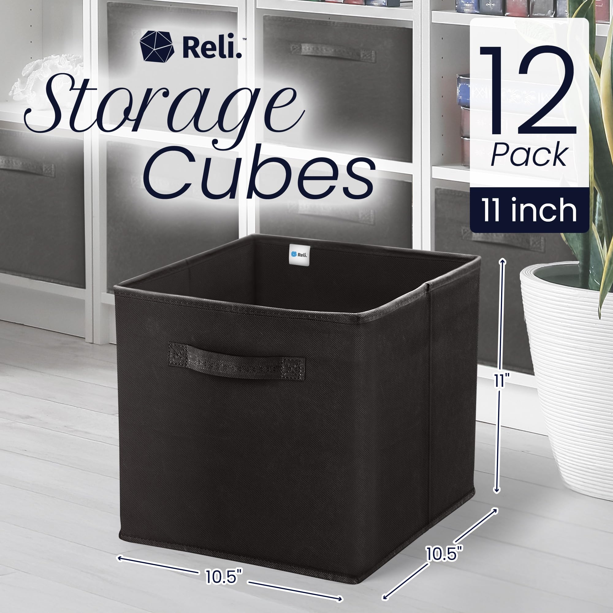 11 Inch Cube Storage Bins (12 Count)