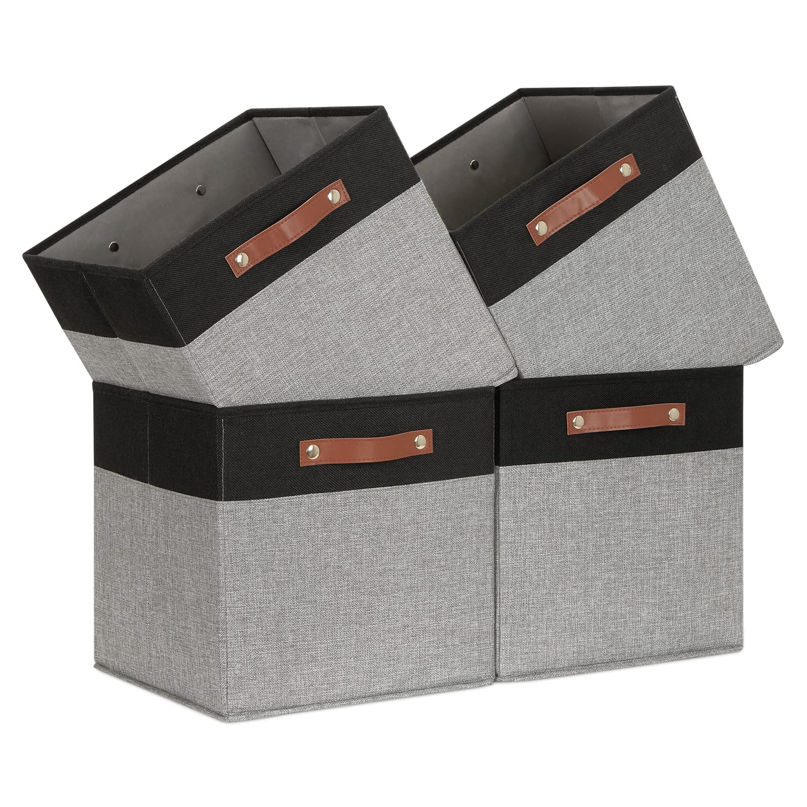 13 x 13 Storage Cubes Foldable Storage Cubes 4 Pack Canvas Storage Bin for Home (4 Count)