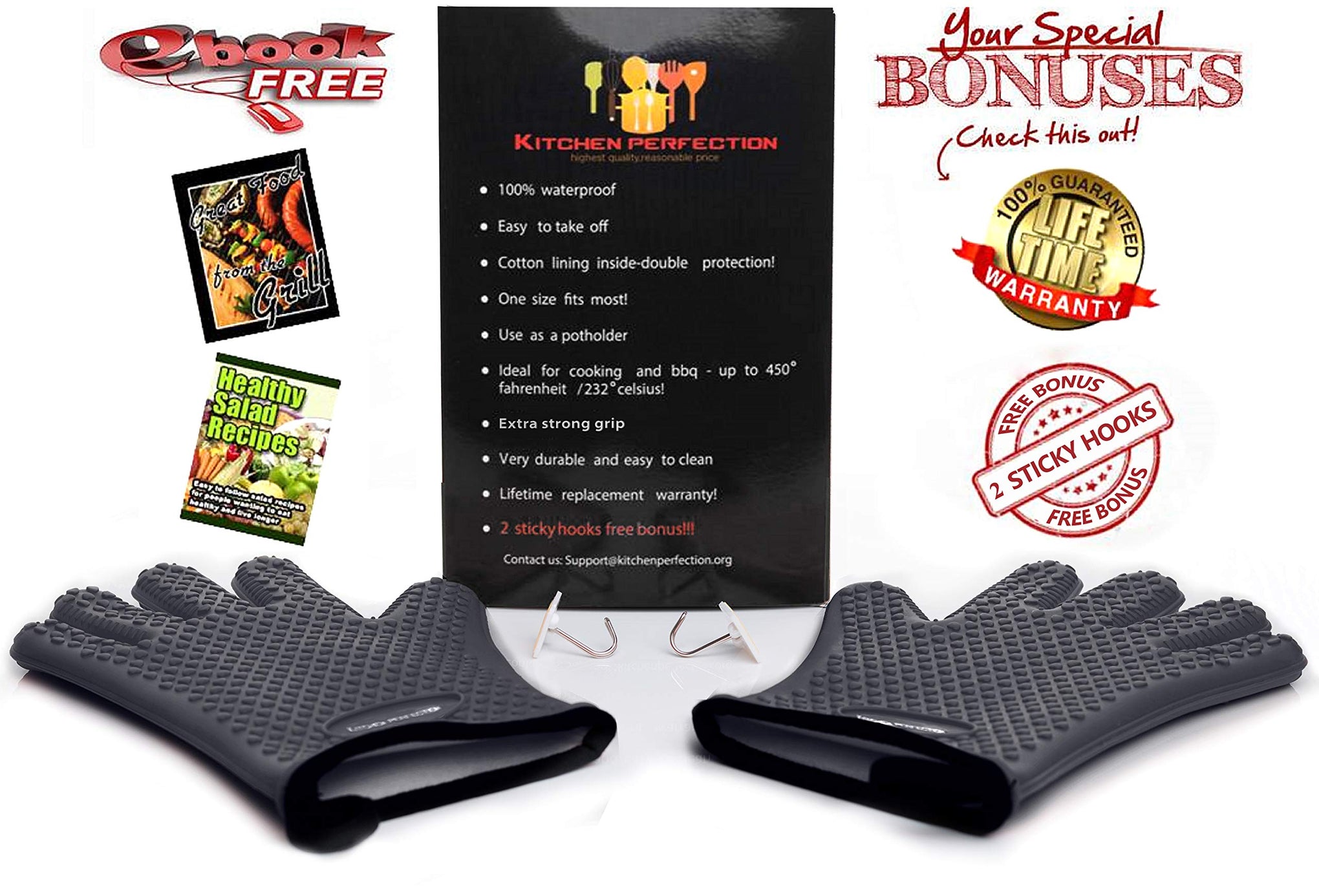Silicone Smoker BBQ Gloves (2 Count)