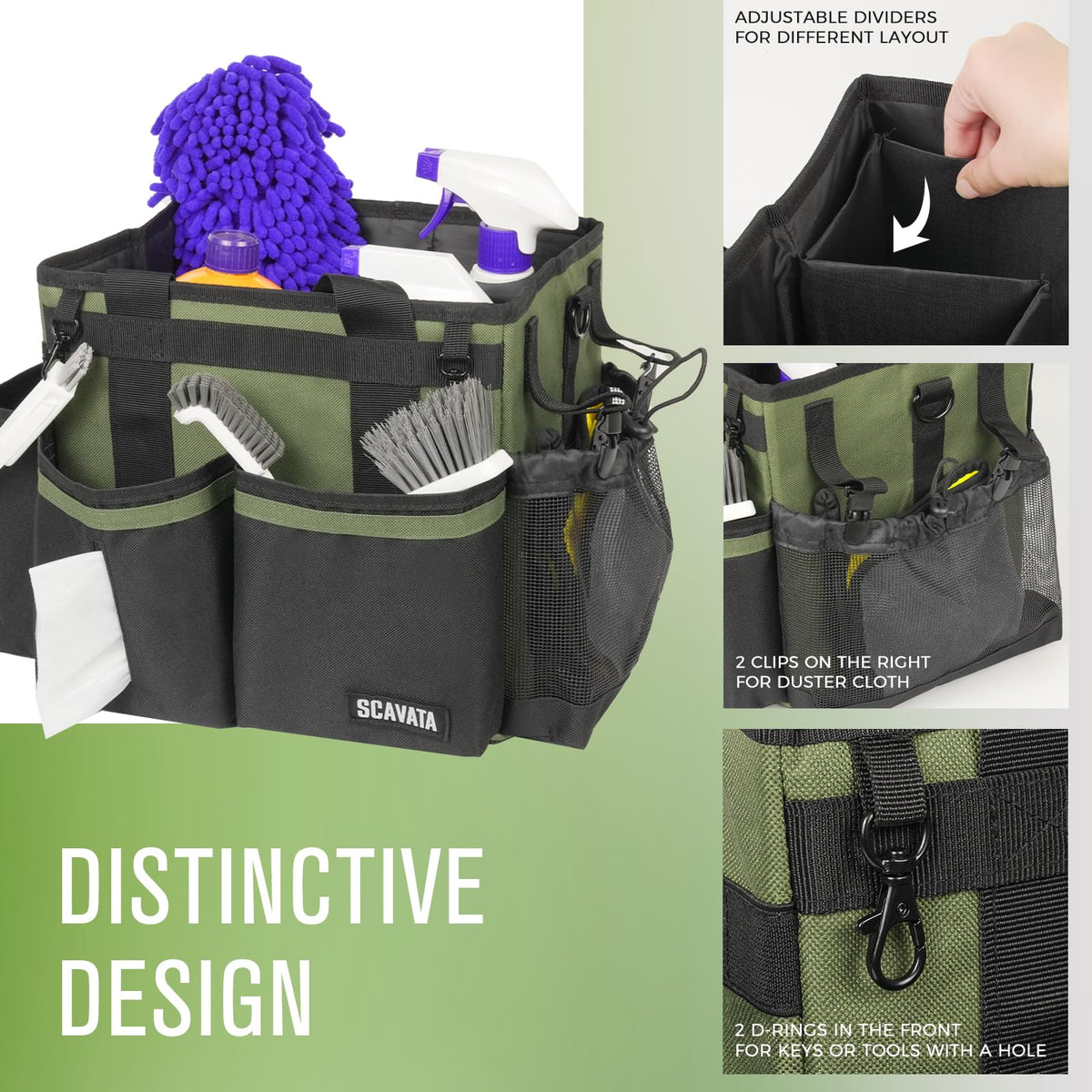 Compact Wearable Cleaning Caddy with Handle & Shoulder Straps