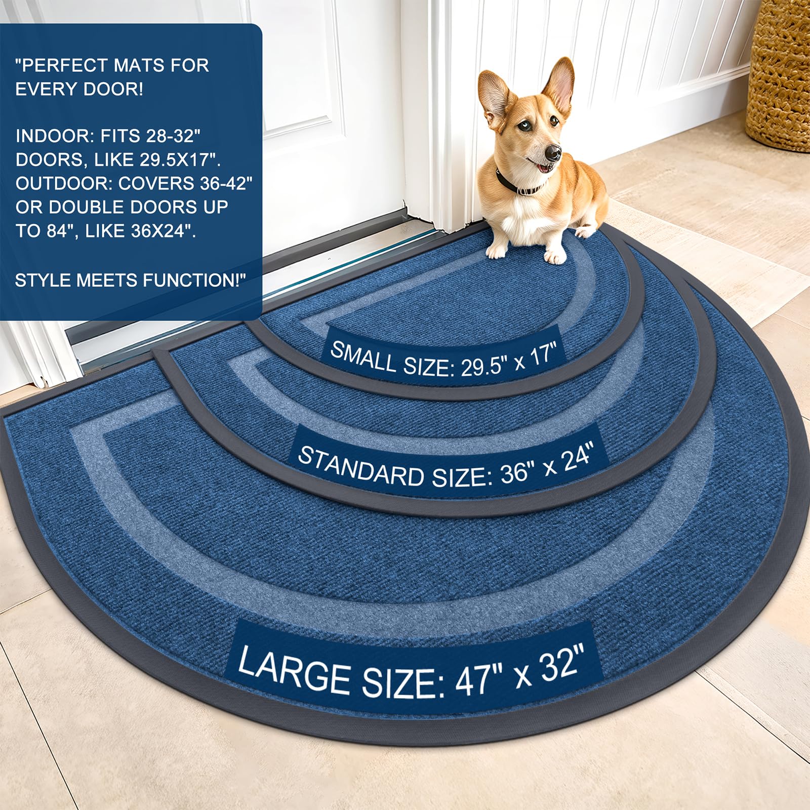 Half Circle Front Door Mat Outside 59x23 All