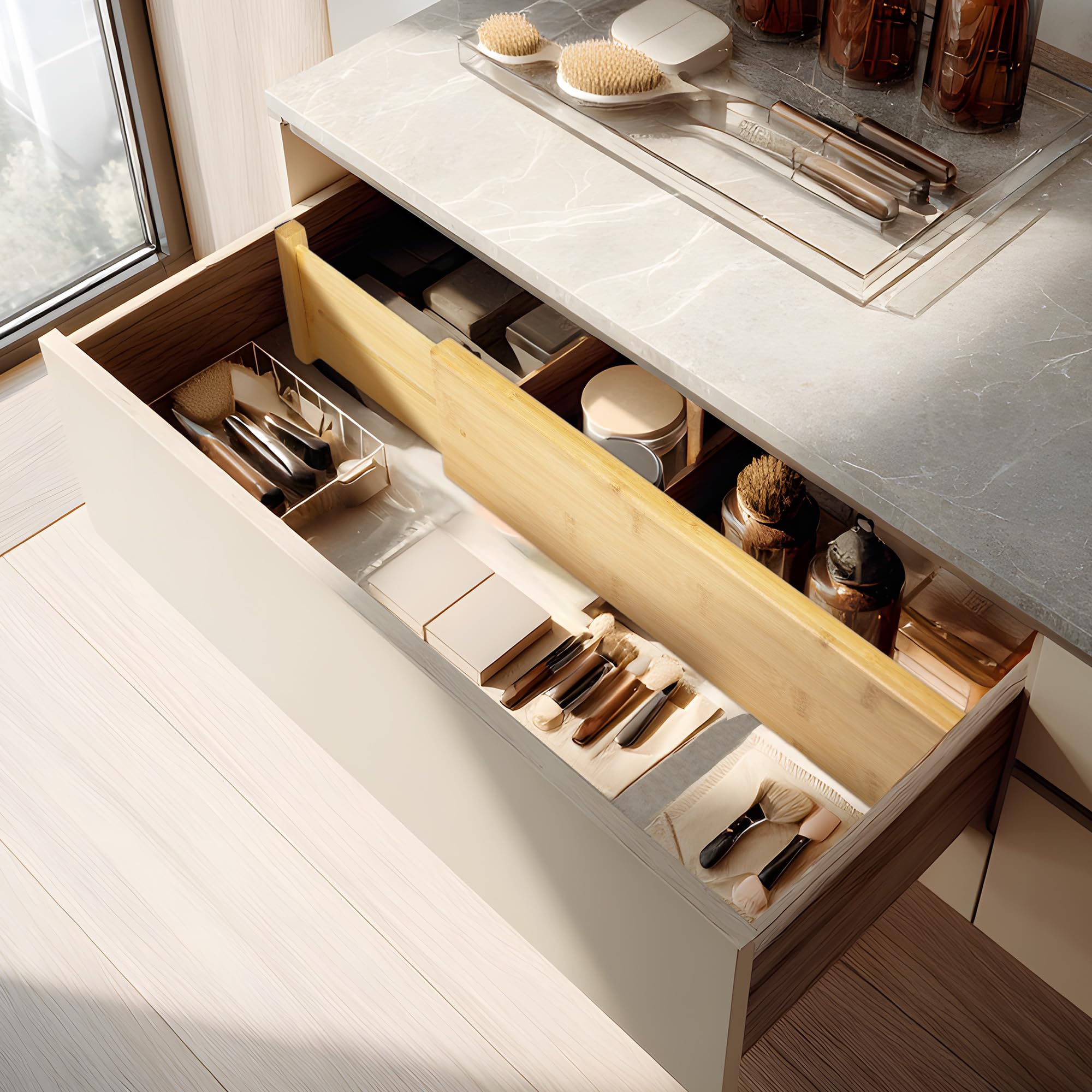 6 Pack Bamboo Drawer Dividers