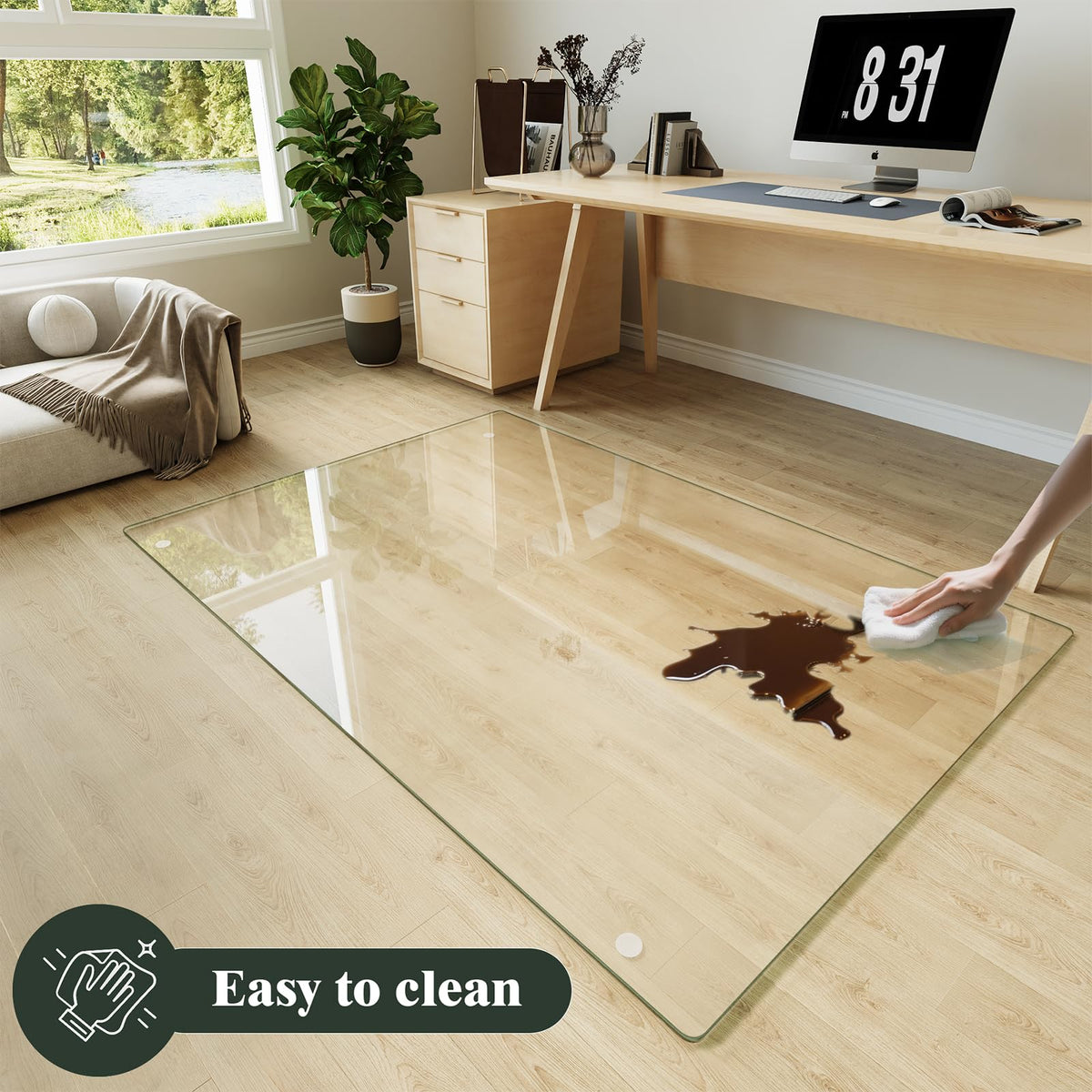 60" x 80" Office Chair Mat for Hardwood Floors & Carpets