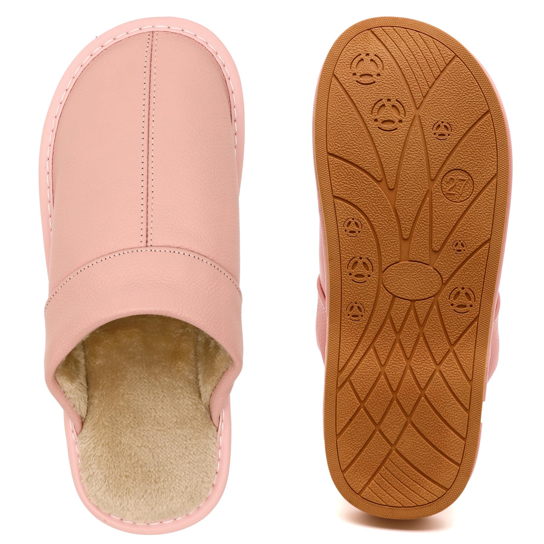 Genuine Leather Slippers for Women Men
