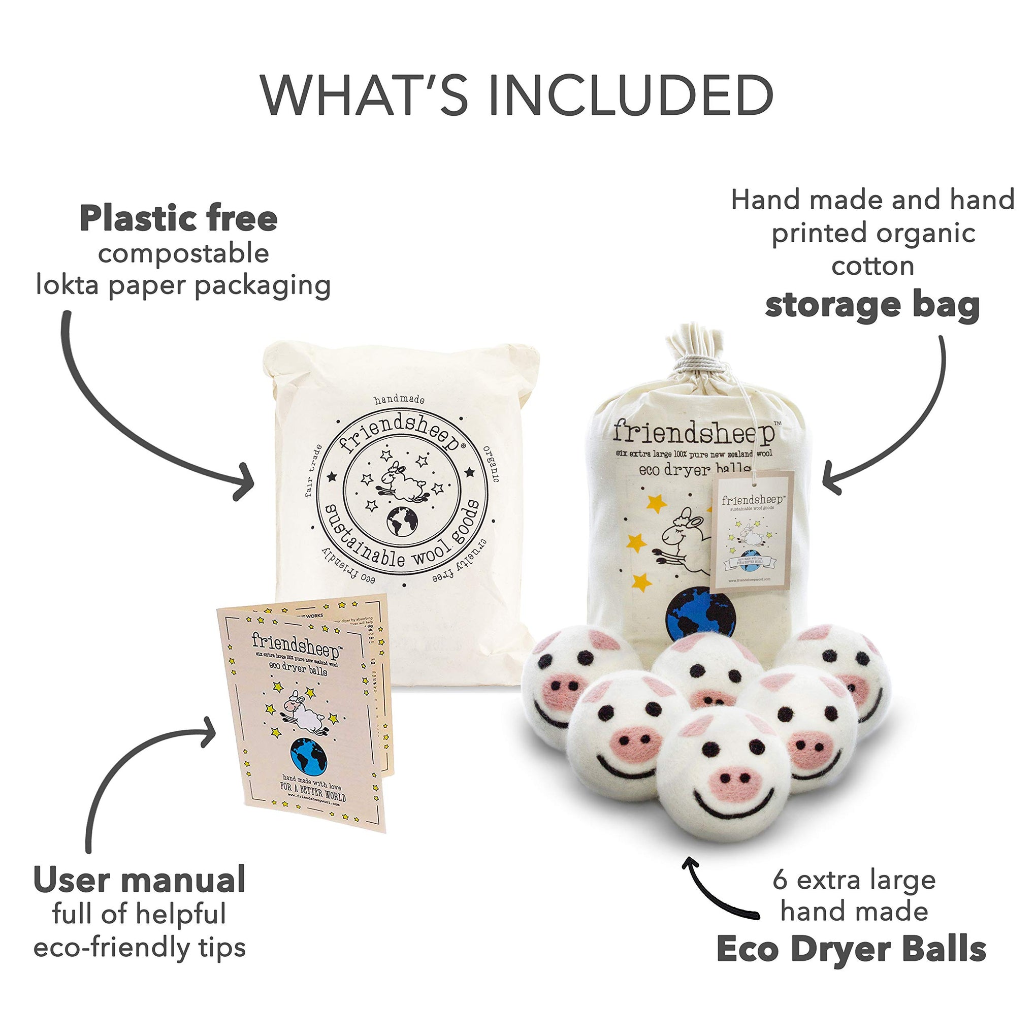 Wool Dryer Balls (6 Count)