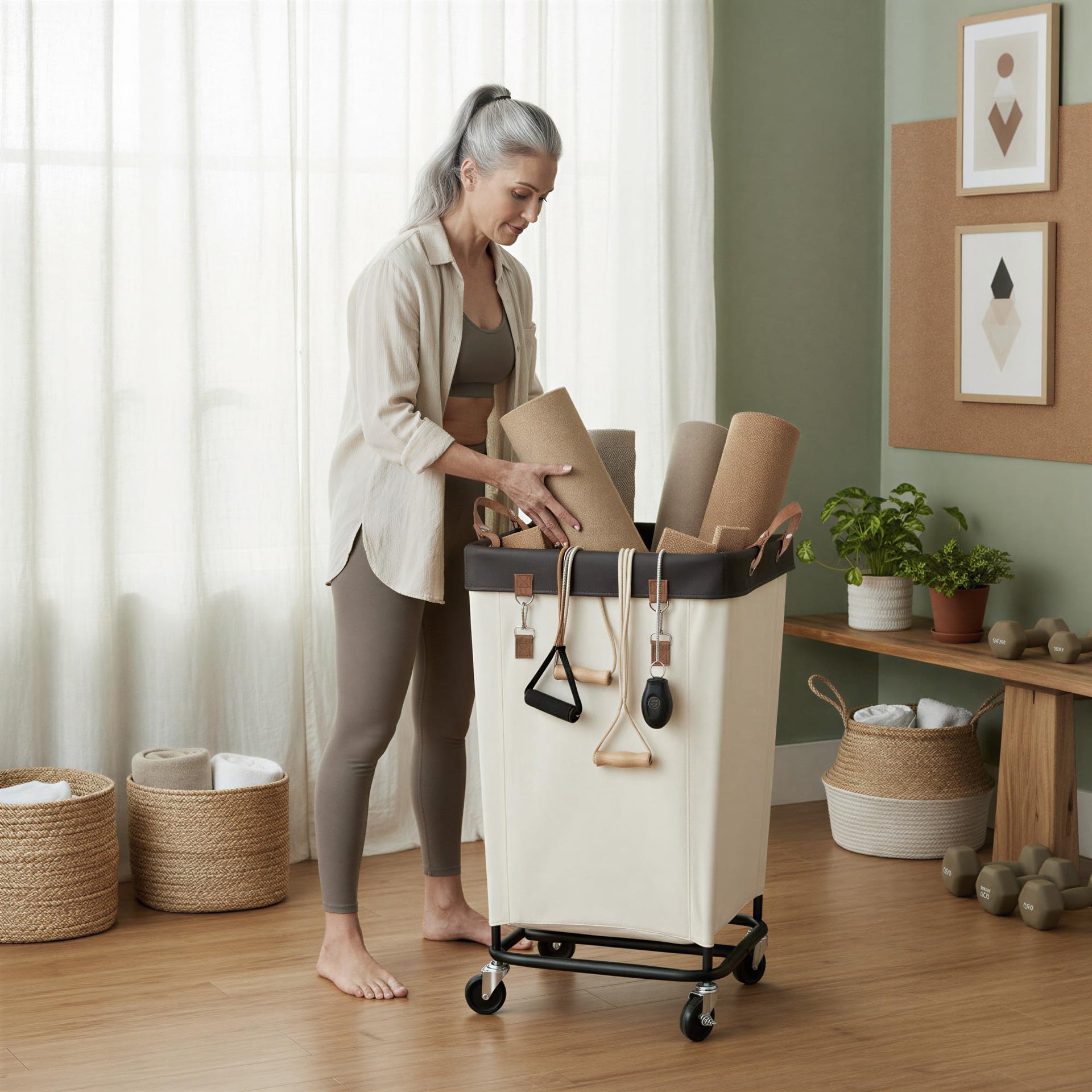 160L Laundry Basket with Wheels