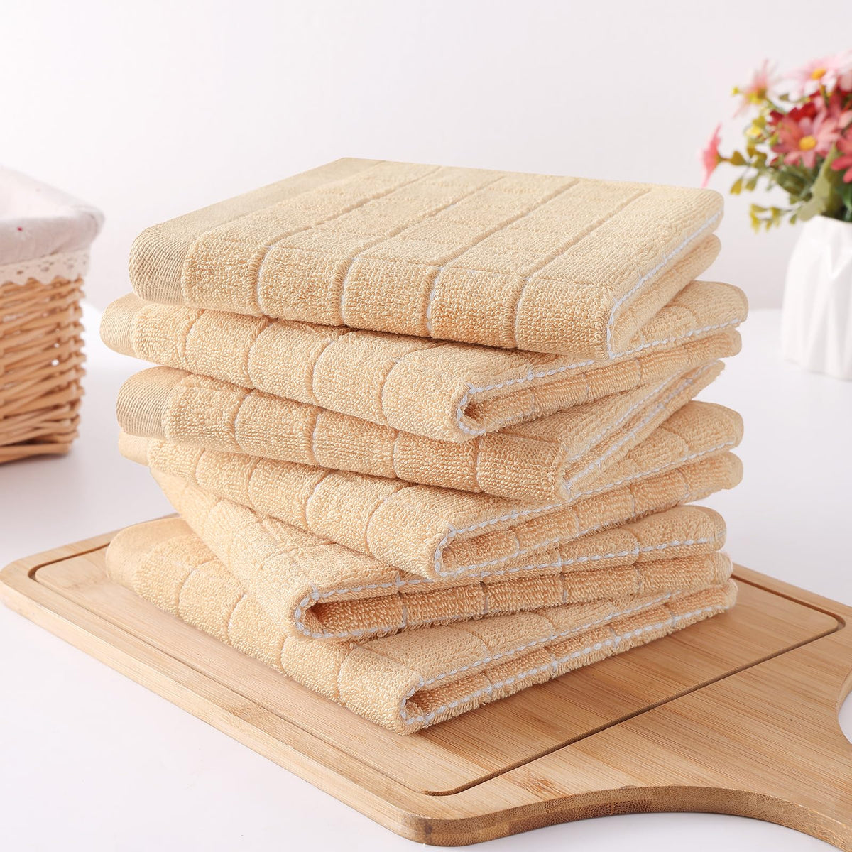 100% Cotton Terry Kitchen Dish Cloths (6 Count)