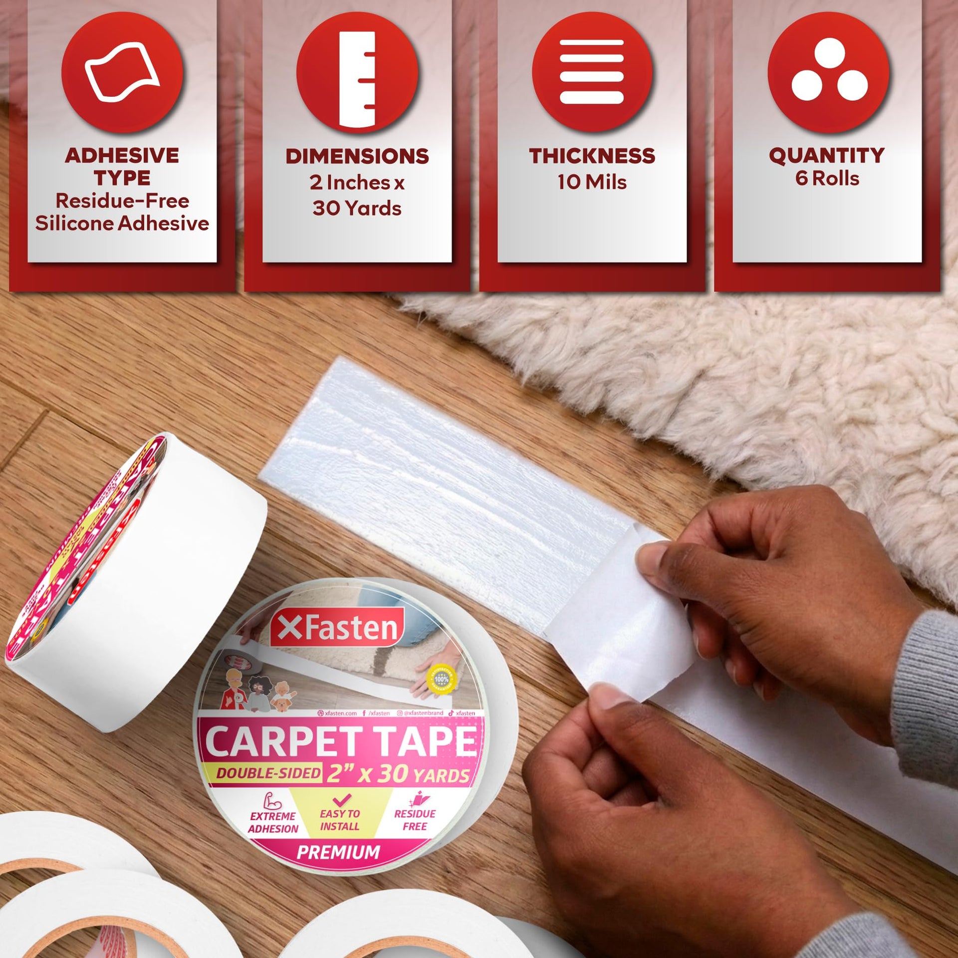 Double Sided Carpet Tape for Area Rugs