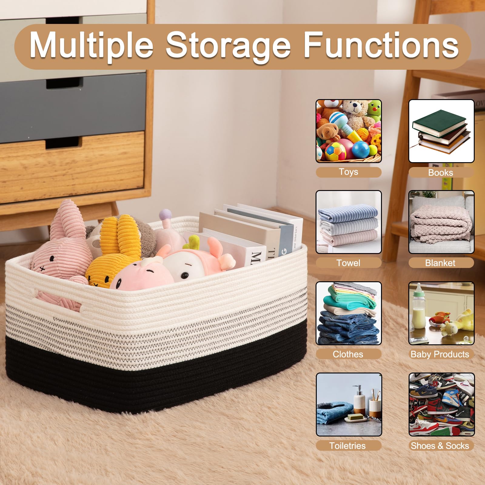 Large Storage Basket for Organizing (2 Count)