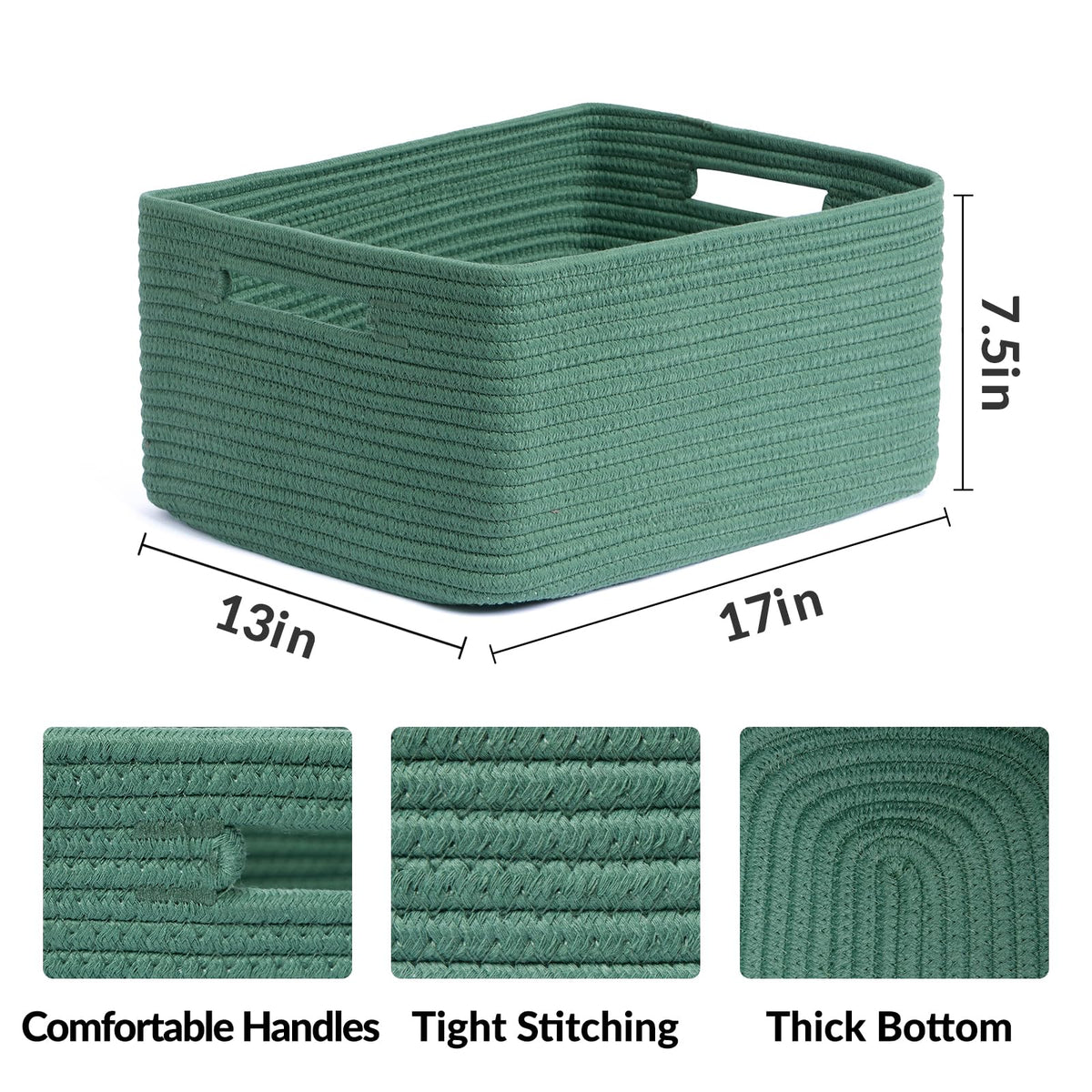 Large Storage Baskets for Shelves (3 Count)