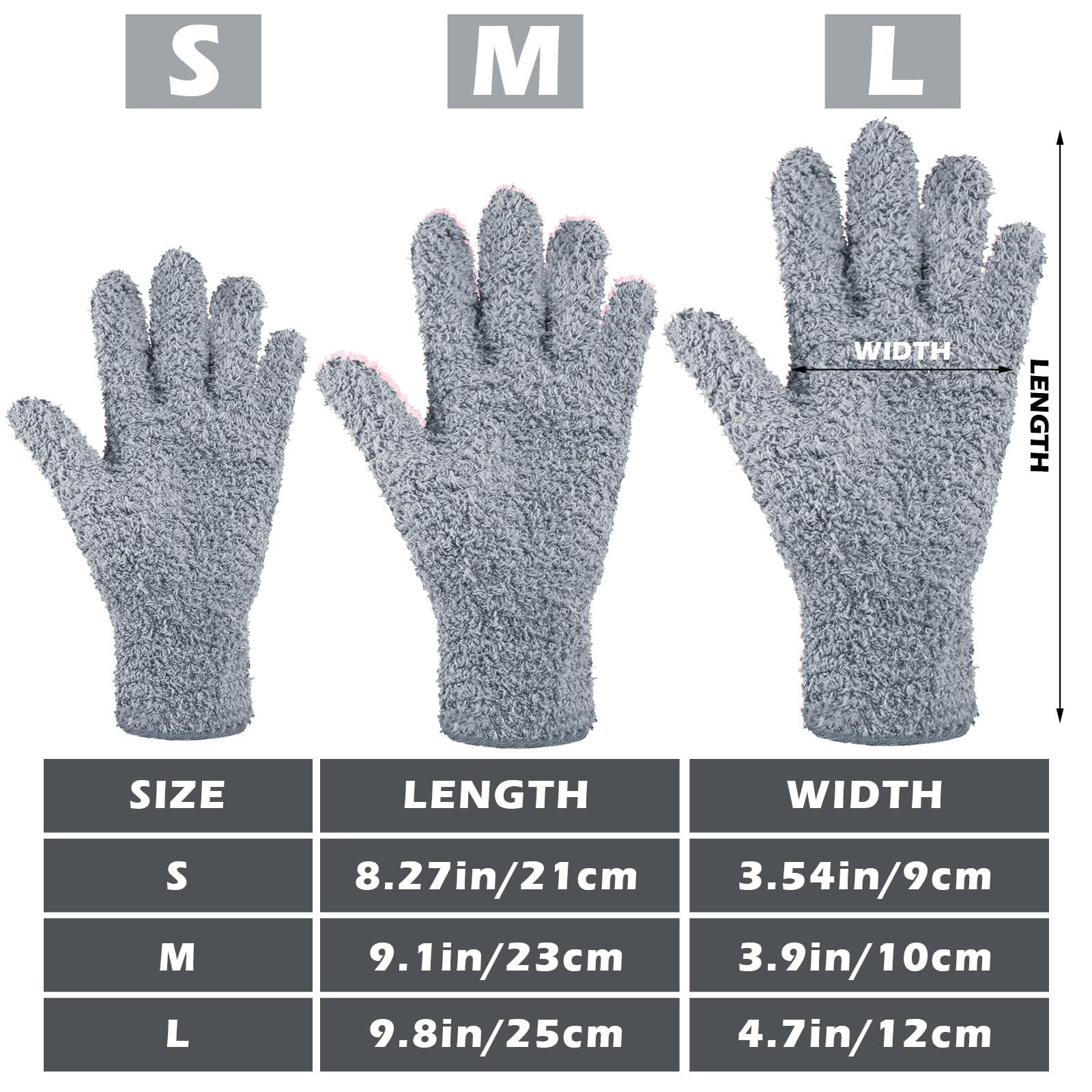 3 Pairs Microfiber Dusting Gloves for Plants Leaf (3 Count)
