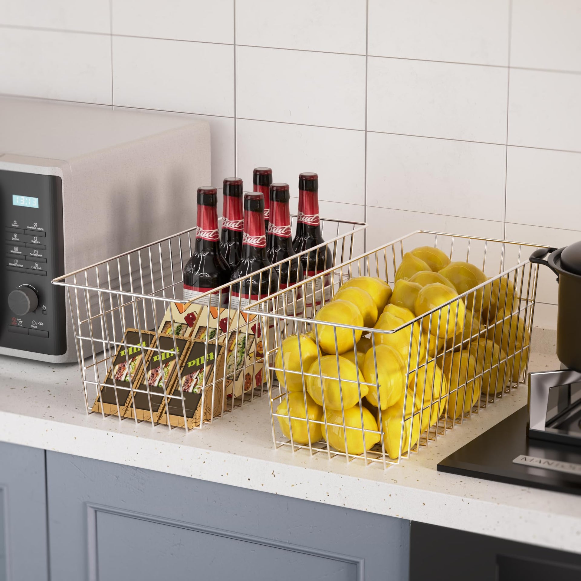 15.7in Freezer Baskets Bins (6 Count)